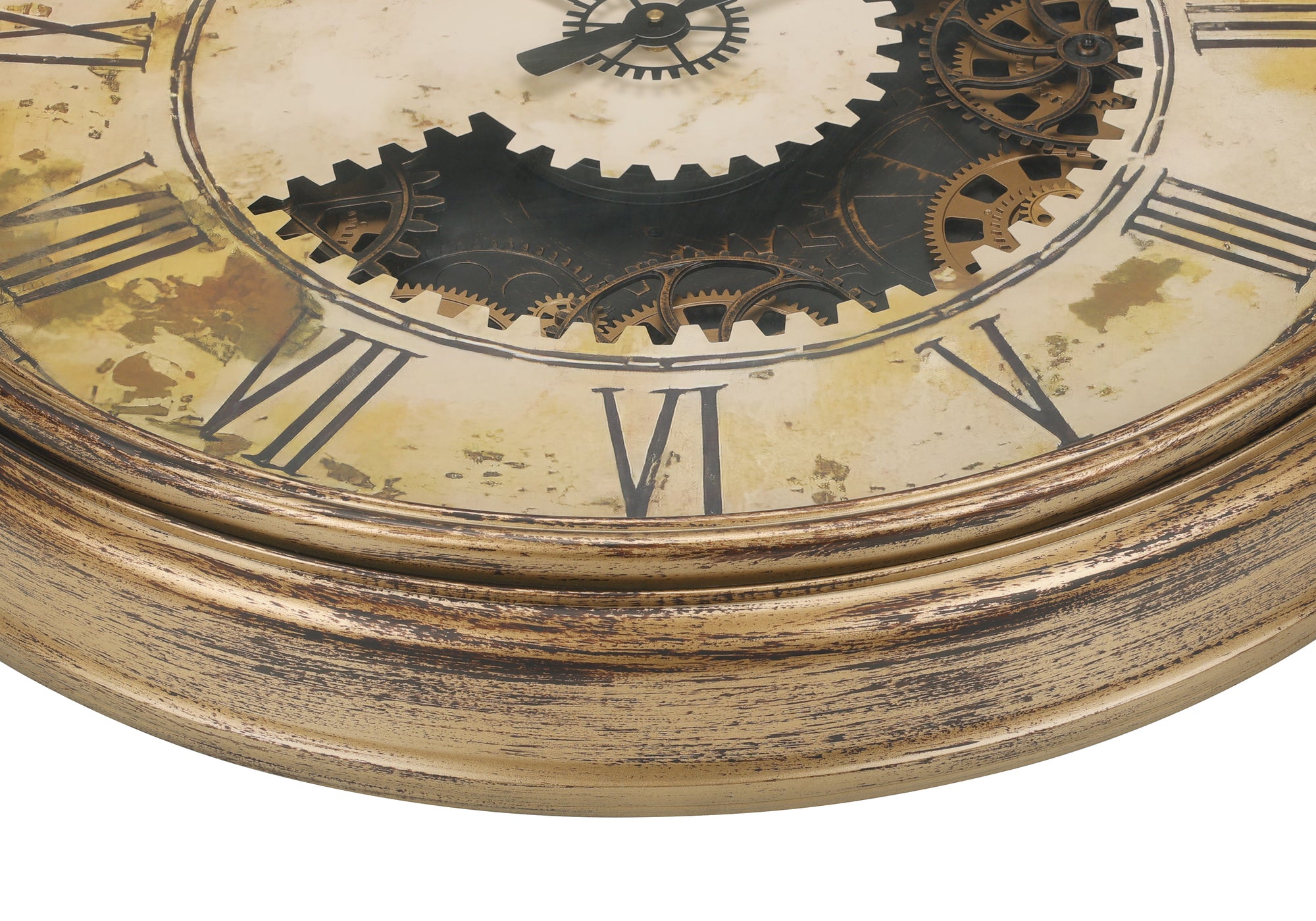 HORLOGE - 30" DIA. MURALE / MECANISME D'ENGRENAGE / BRUN – I 9034