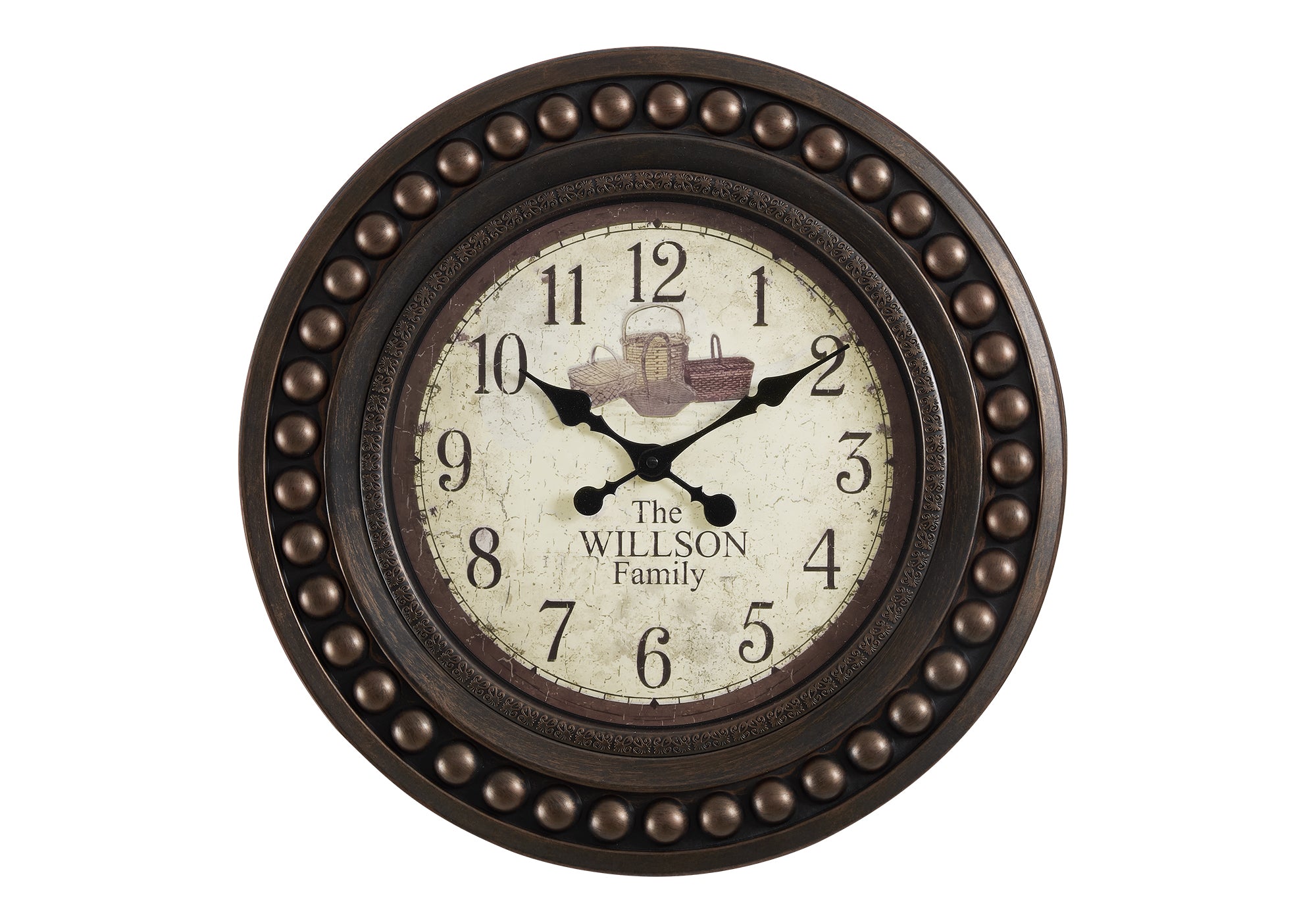 HORLOGE - 20" DIA. MURALE / BRUN ANTIQUE – I 9046
