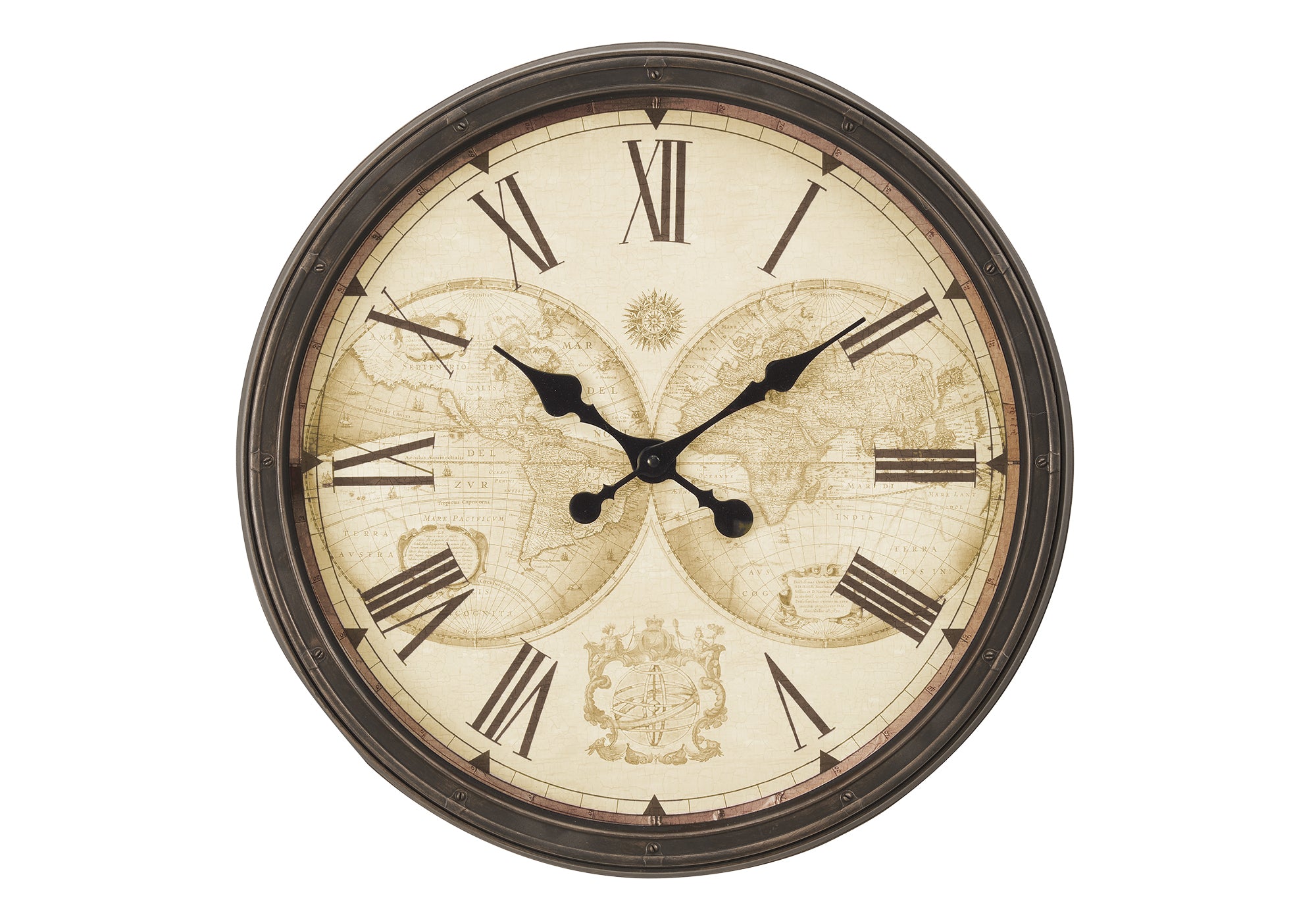 HORLOGE - 20" DIA. MURALE / BRUN ANTIQUE – I 9048
