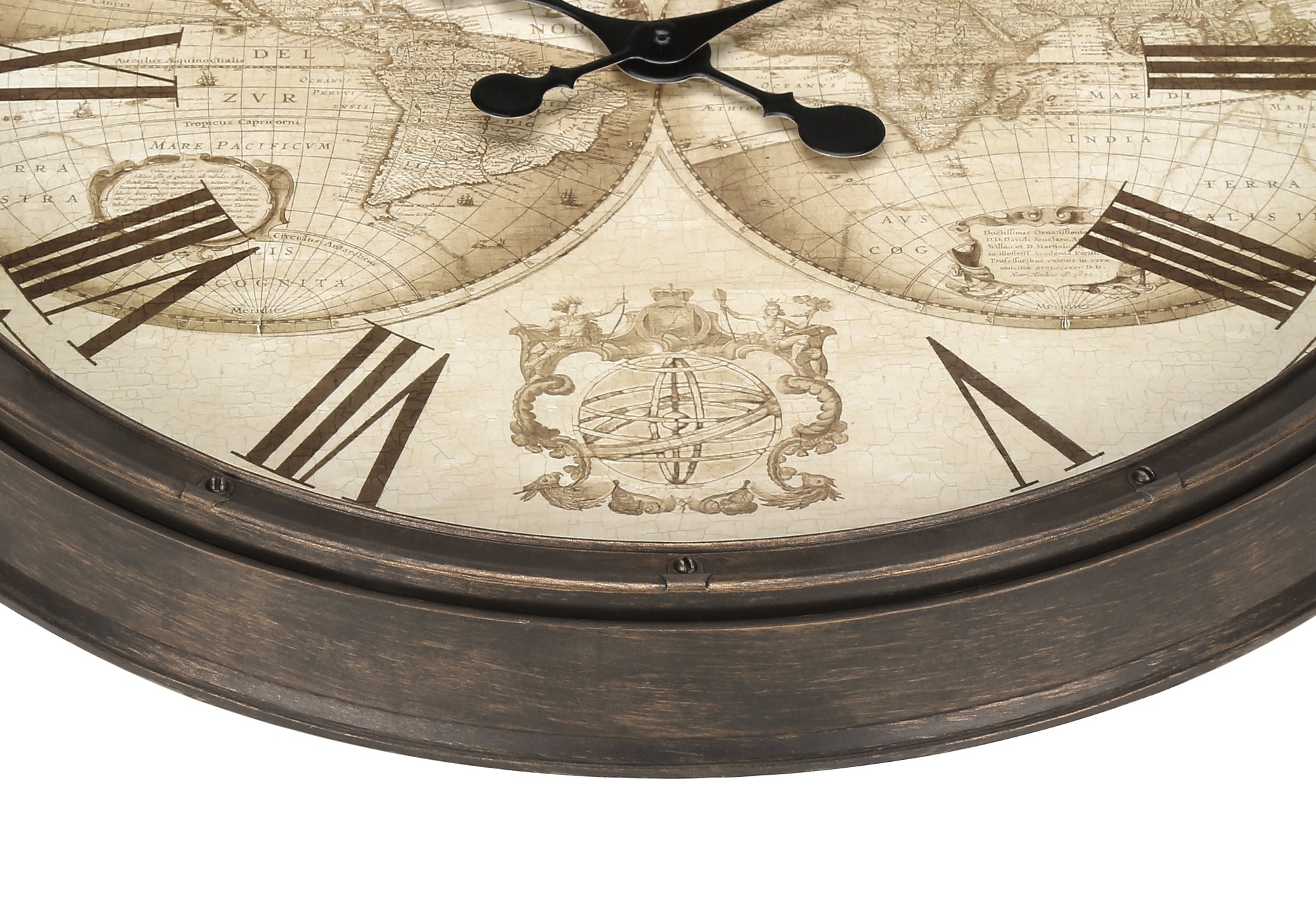 HORLOGE - 20" DIA. MURALE / BRUN ANTIQUE – I 9048