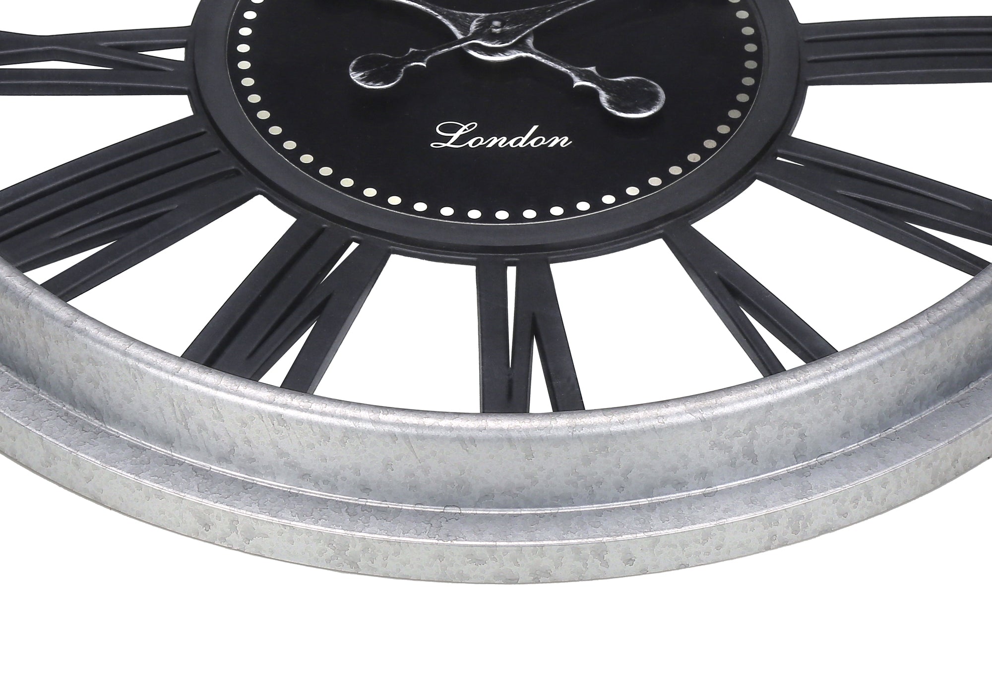 HORLOGE - 20" DIA. MURALE / NOIR / ARGENT – I 9056