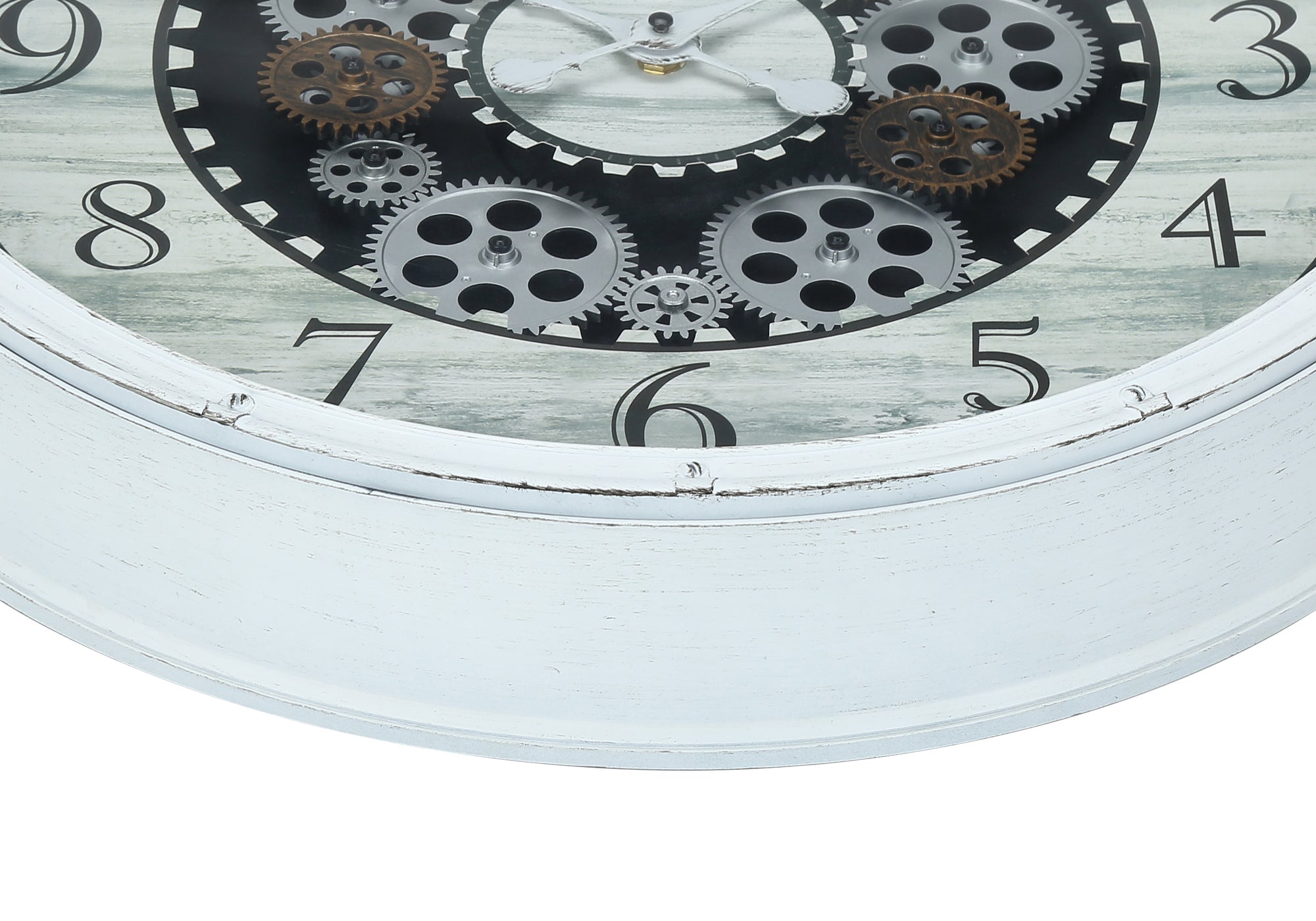 HORLOGE - 20" DIA. MURALE / BLANC ANTIQUE – I 9059