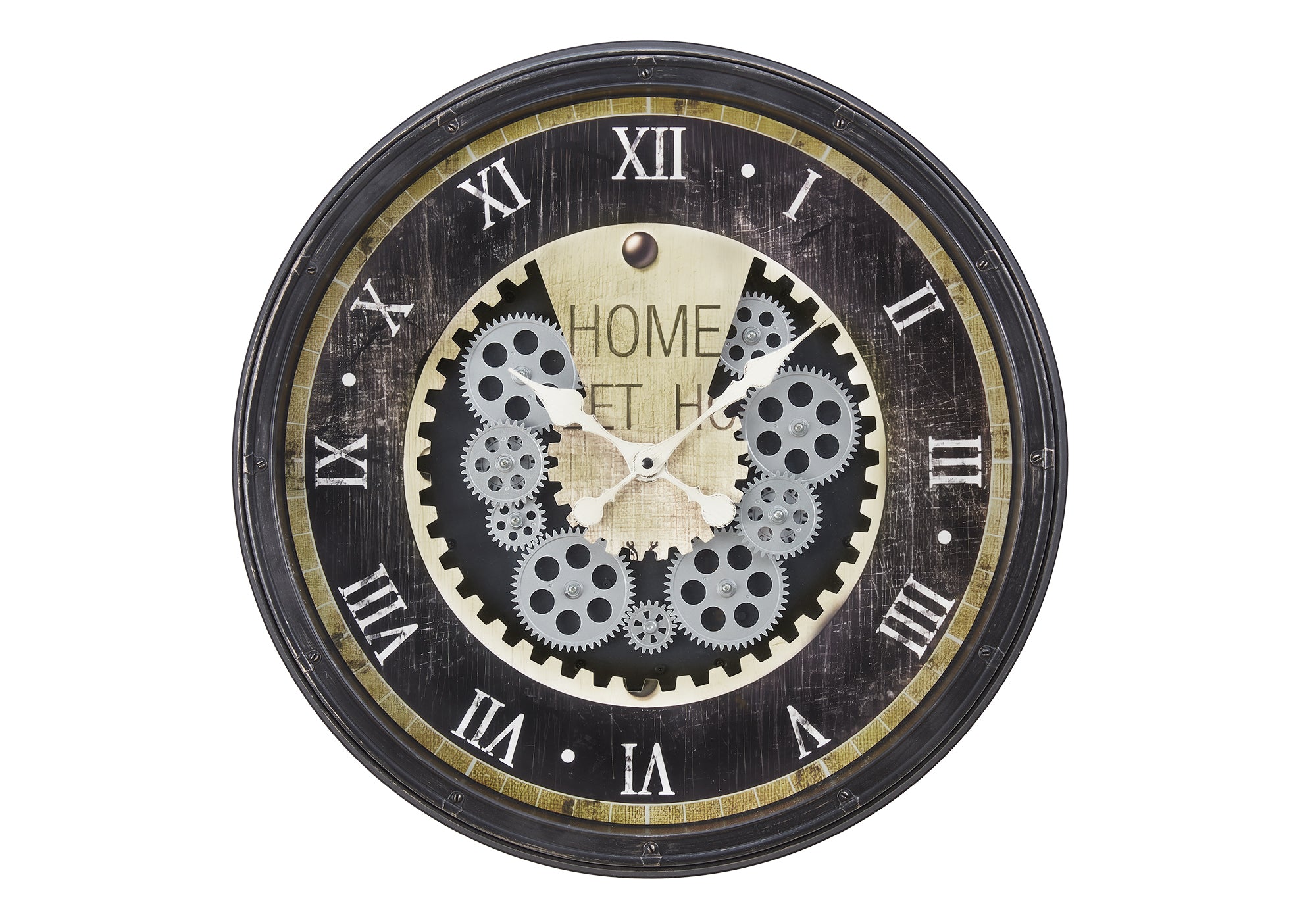 HORLOGE - 20" DIA. MURALE / MECANISME D'ENGRENAGE / BRUN – I 9062