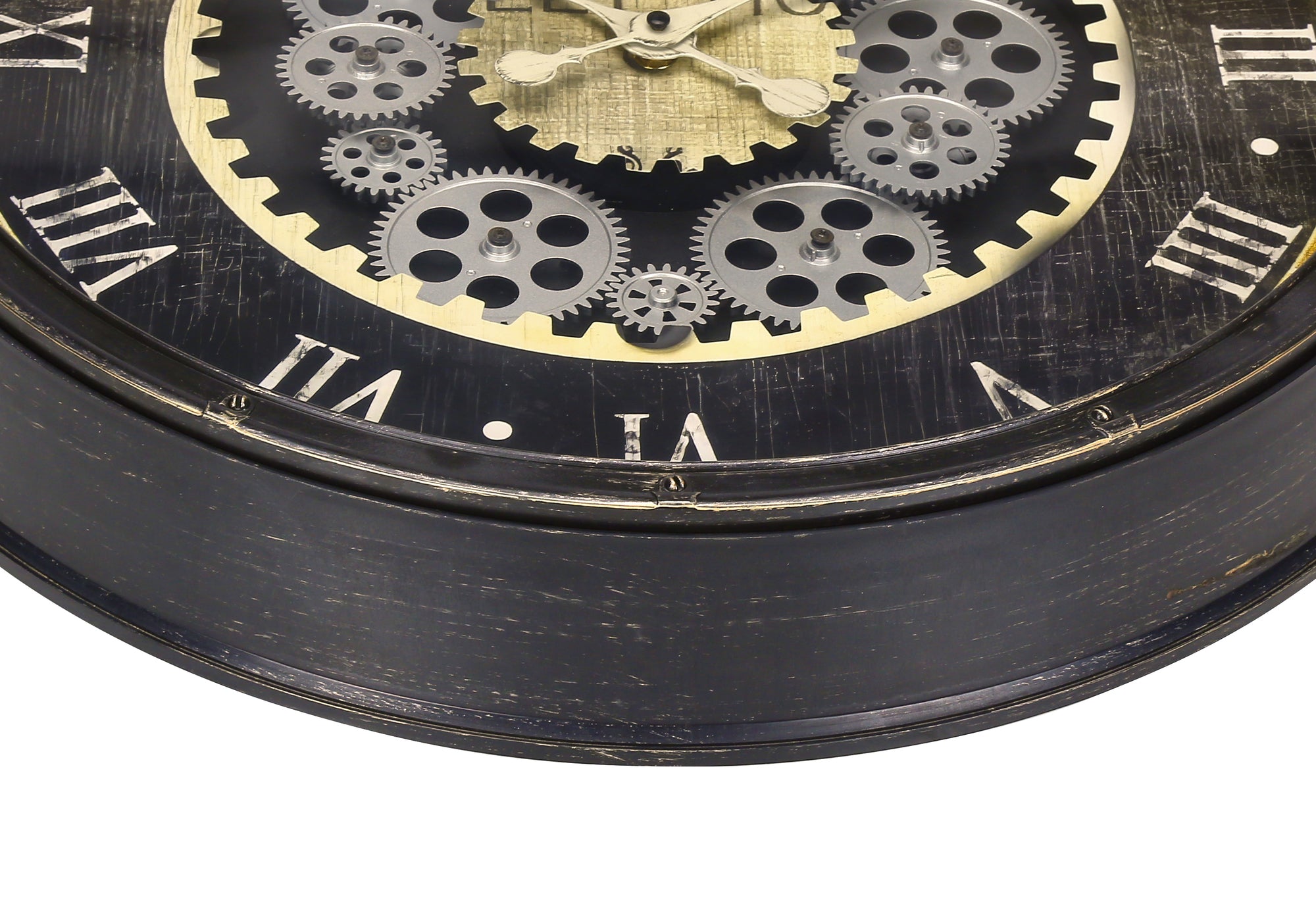 HORLOGE - 20" DIA. MURALE / MECANISME D'ENGRENAGE / BRUN – I 9062