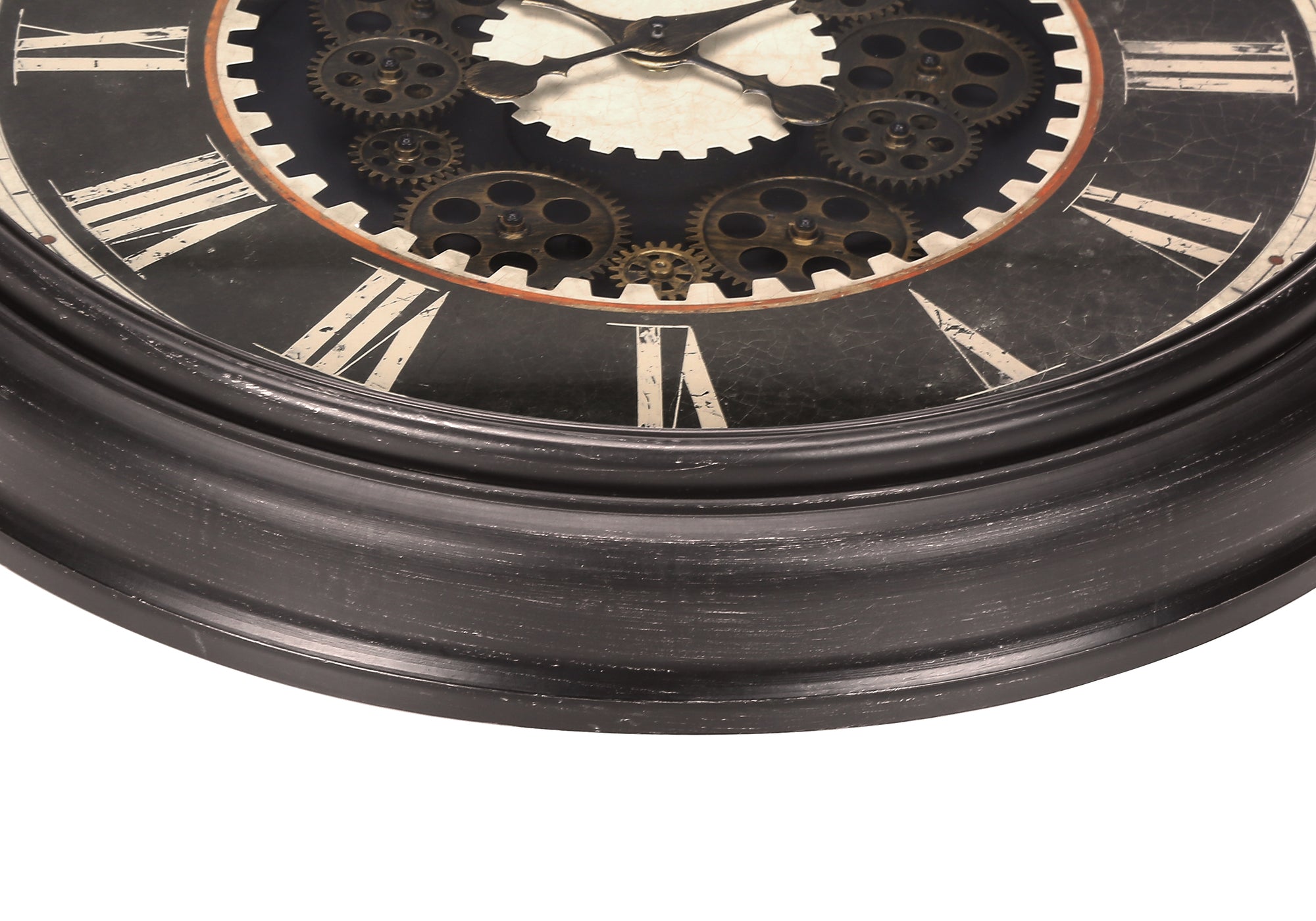 HORLOGE - 23" DIA. MURALE / MECANISME D'ENGRENAGE / BRUN – I 9070