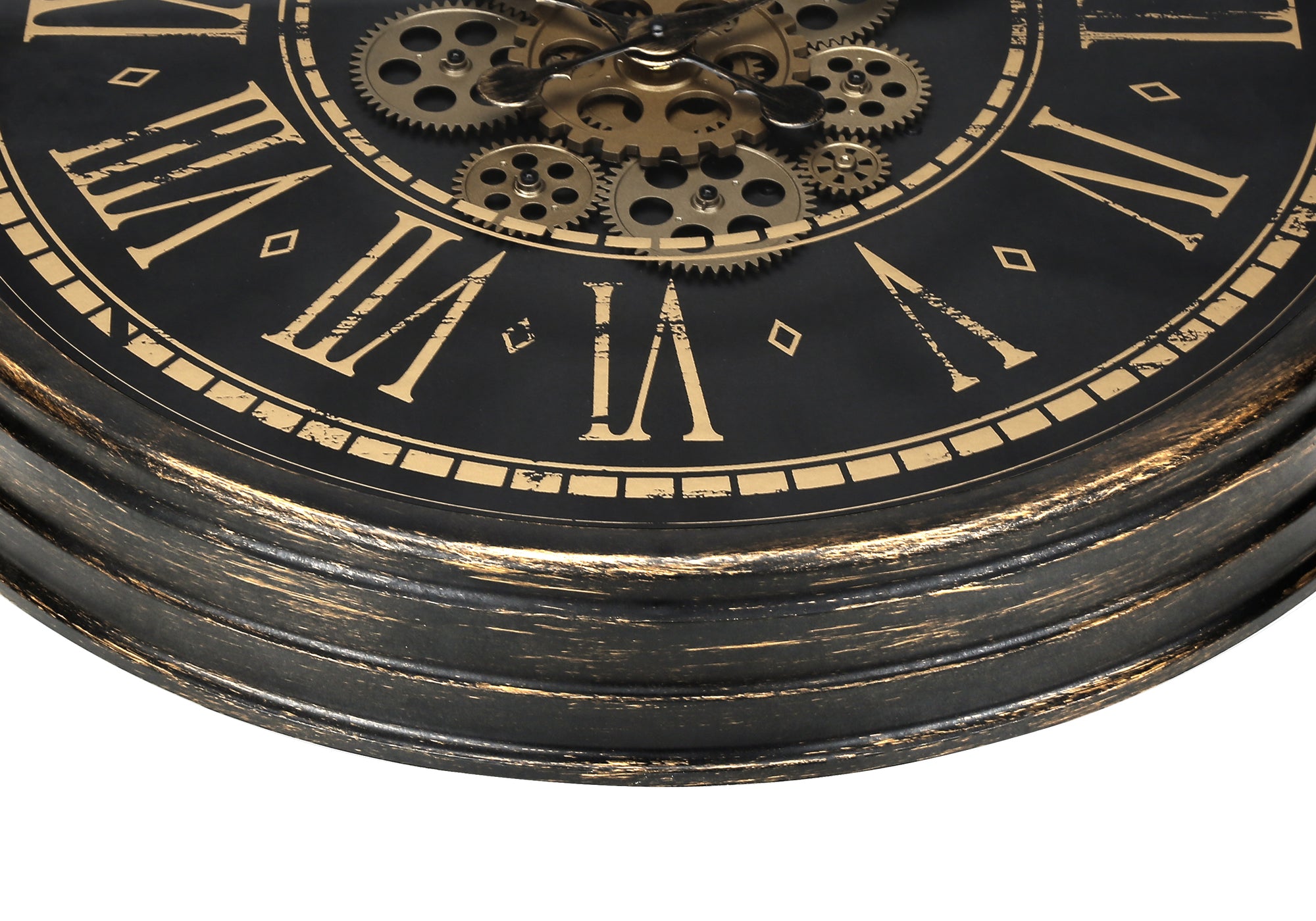 HORLOGE - 24" DIA. MURALE / MECANISME D'ENGRENAGE / BRUN – I 9073