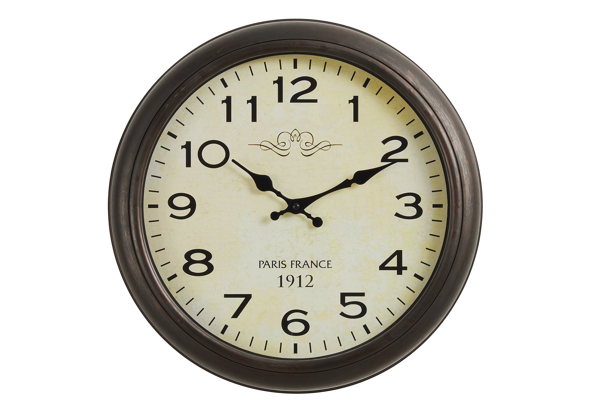 HORLOGE - 16" DIA. MURALE / BRUN ANTIQUE – I 9080