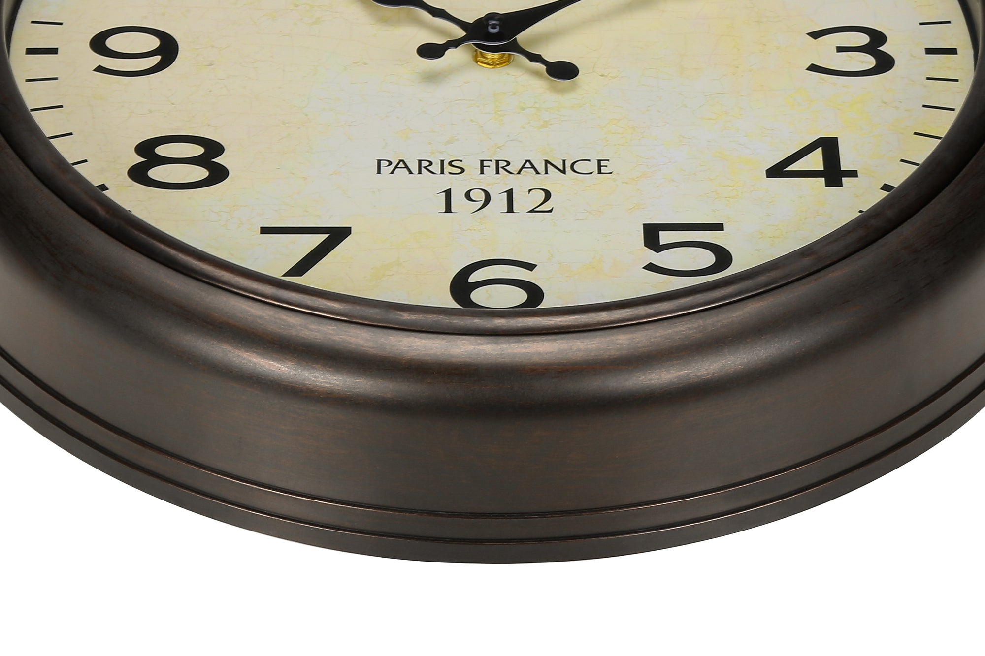 HORLOGE - 16" DIA. MURALE / BRUN ANTIQUE – I 9080