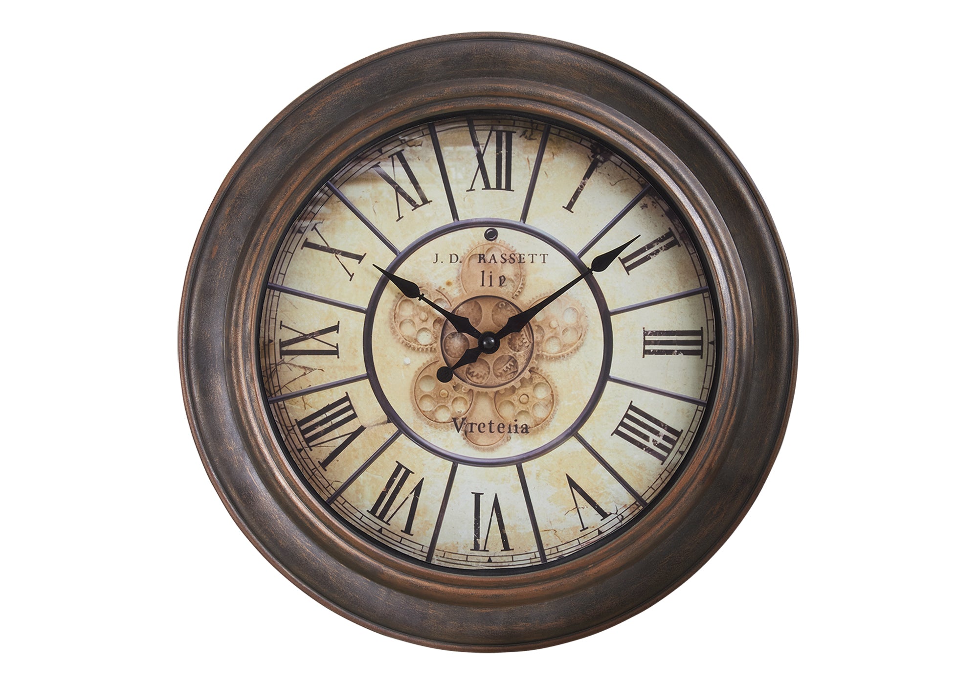 HORLOGE - 15" DIA. MURALE / BRUN ANTIQUE – I 9081