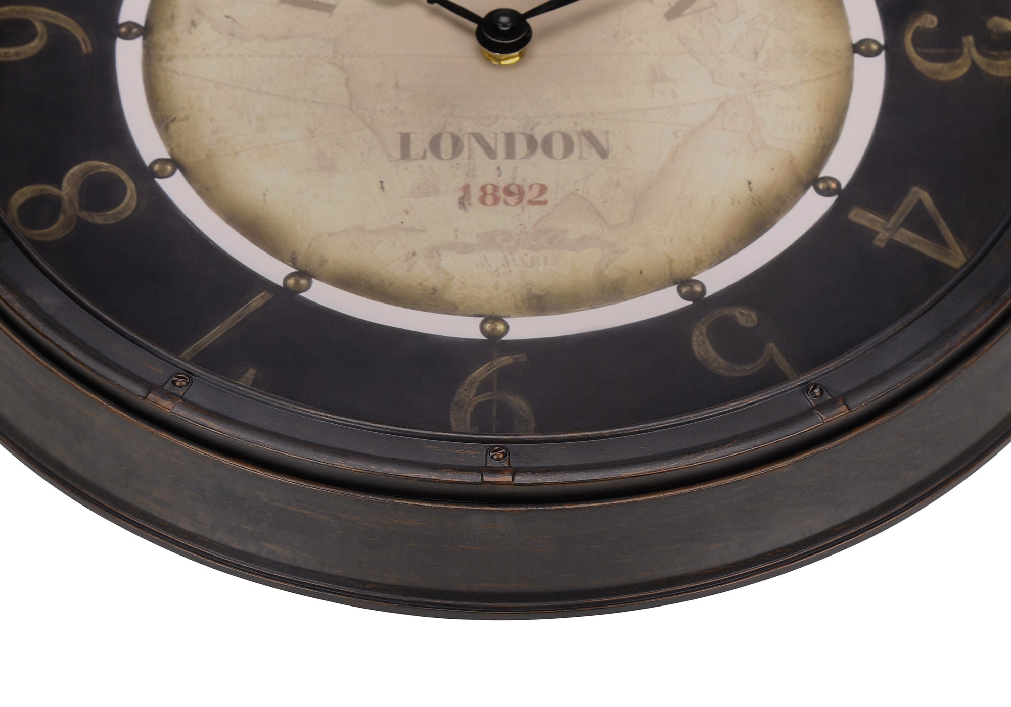 HORLOGE - 16" DIA. MURALE / BRUN ANTIQUE – I 9082