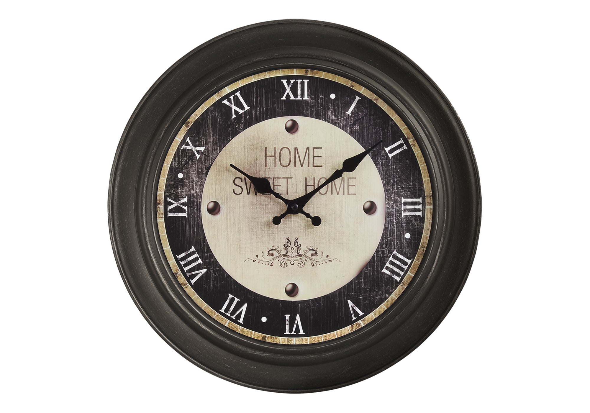 HORLOGE - 16" DIA. MURALE / BRUN ANTIQUE – I 9083