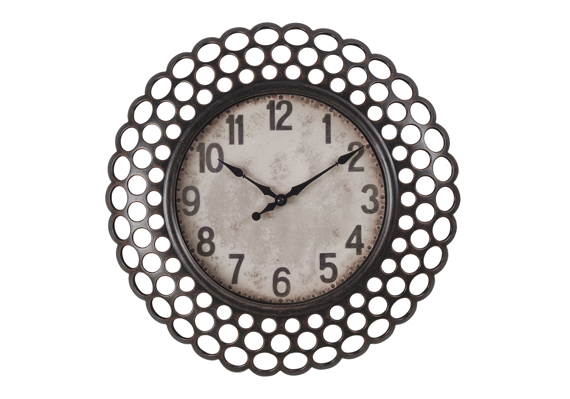 HORLOGE - 16" DIA. MURALE / BRUN FONCE – I 9087