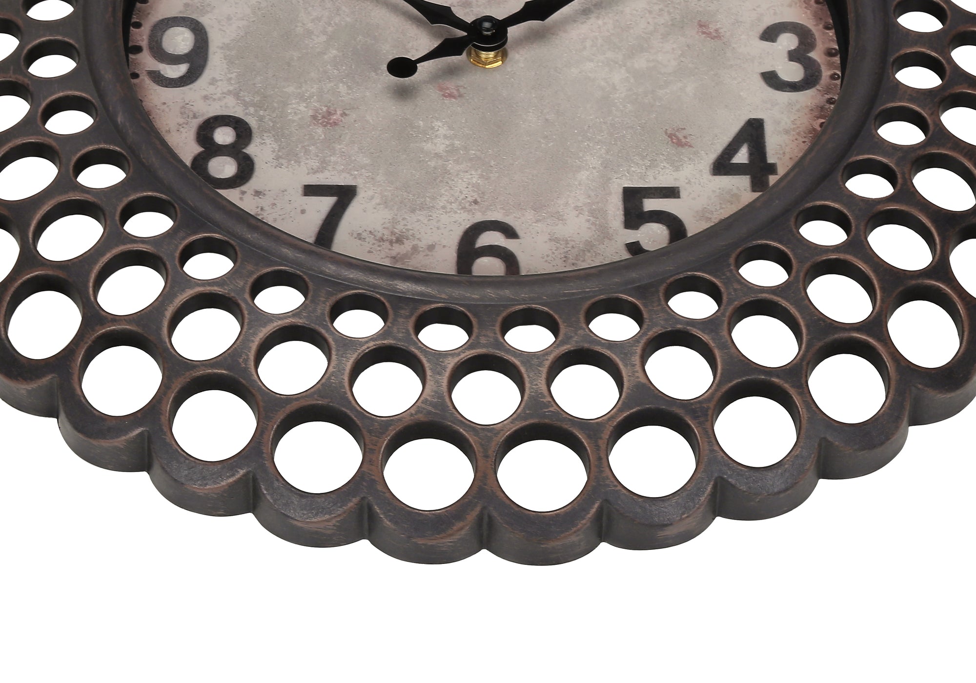 HORLOGE - 16" DIA. MURALE / BRUN FONCE – I 9087