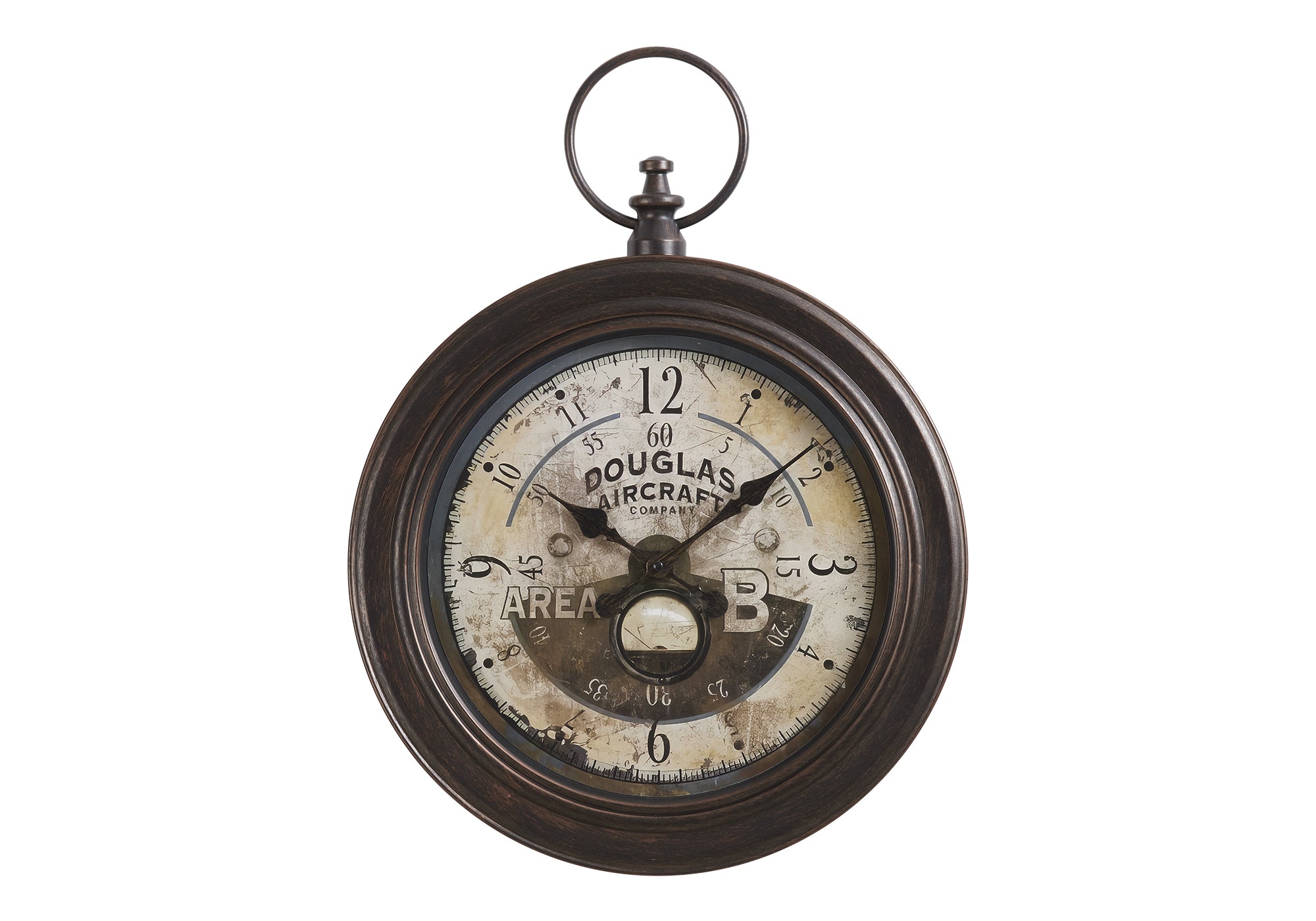 HORLOGE - 18" DIA. MURALE / BRUN ANTIQUE – I 9090