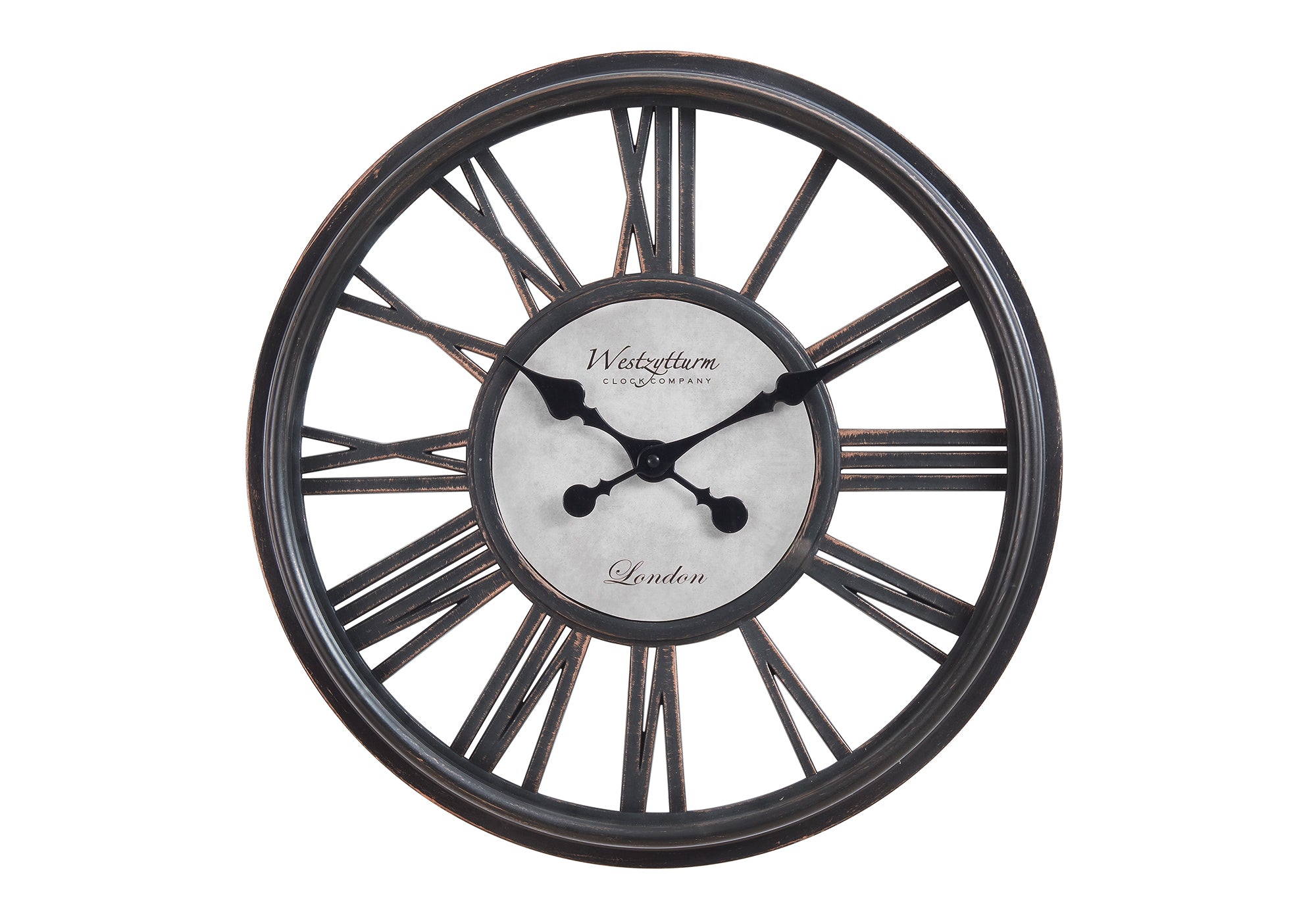 HORLOGE - 18" DIA. MURALE / NOIR ANTIQUE – I 9093