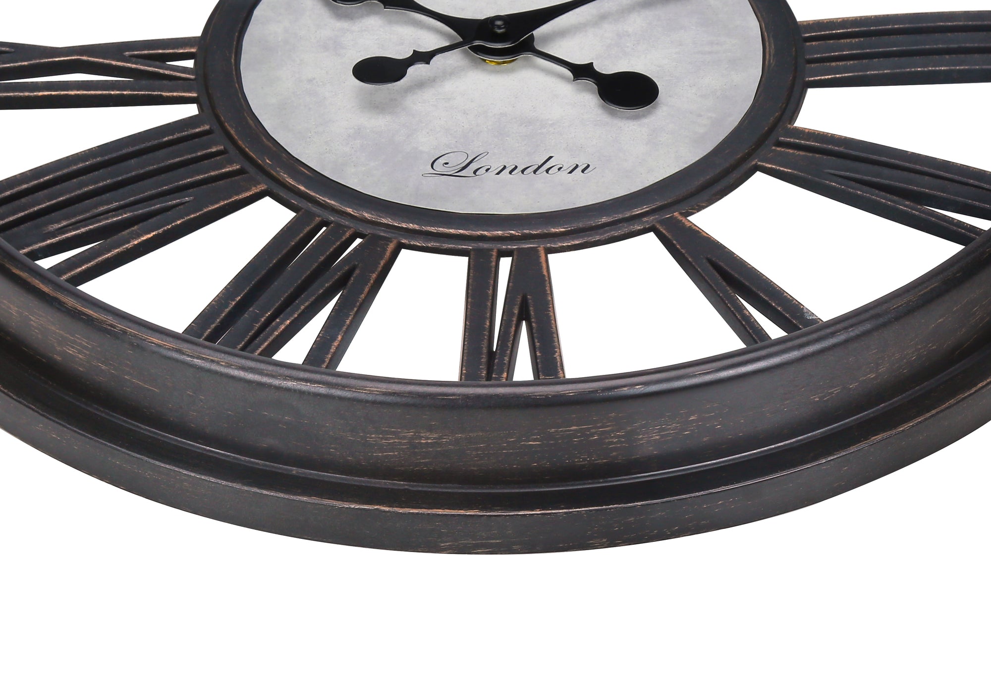 HORLOGE - 18" DIA. MURALE / NOIR ANTIQUE – I 9093