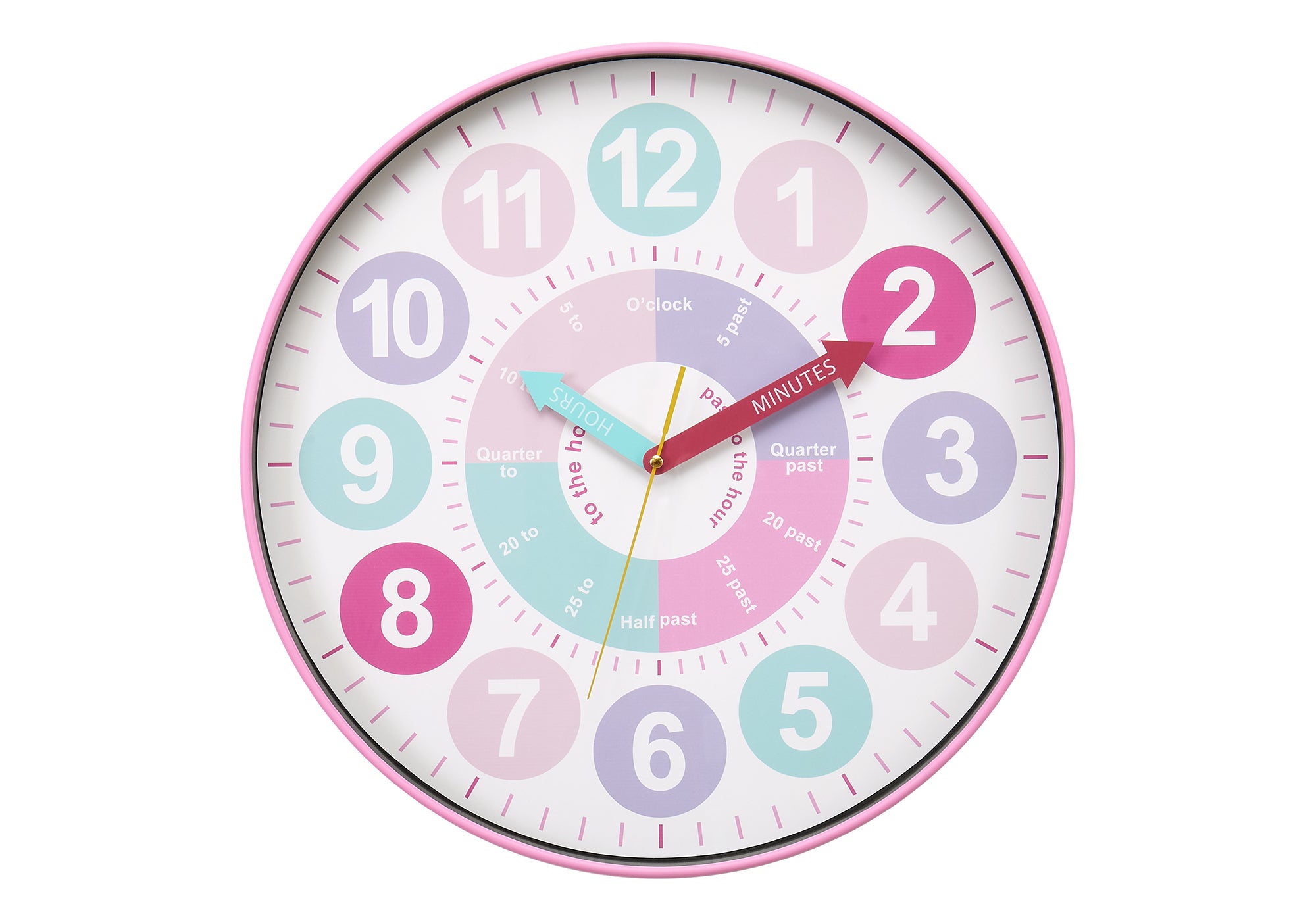 HORLOGE - 18" DIA. MURALE / COULEUR MULTI POUR LES ENFANTS – I 9102