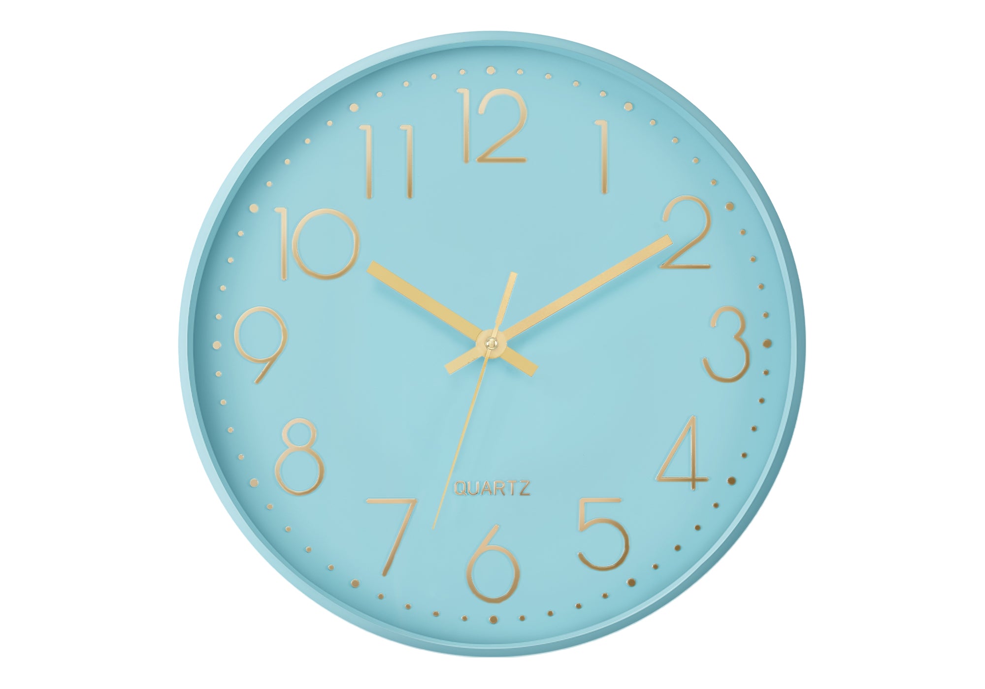 HORLOGE - 12" DIA. MURALE / FINI BLEU – I 9109