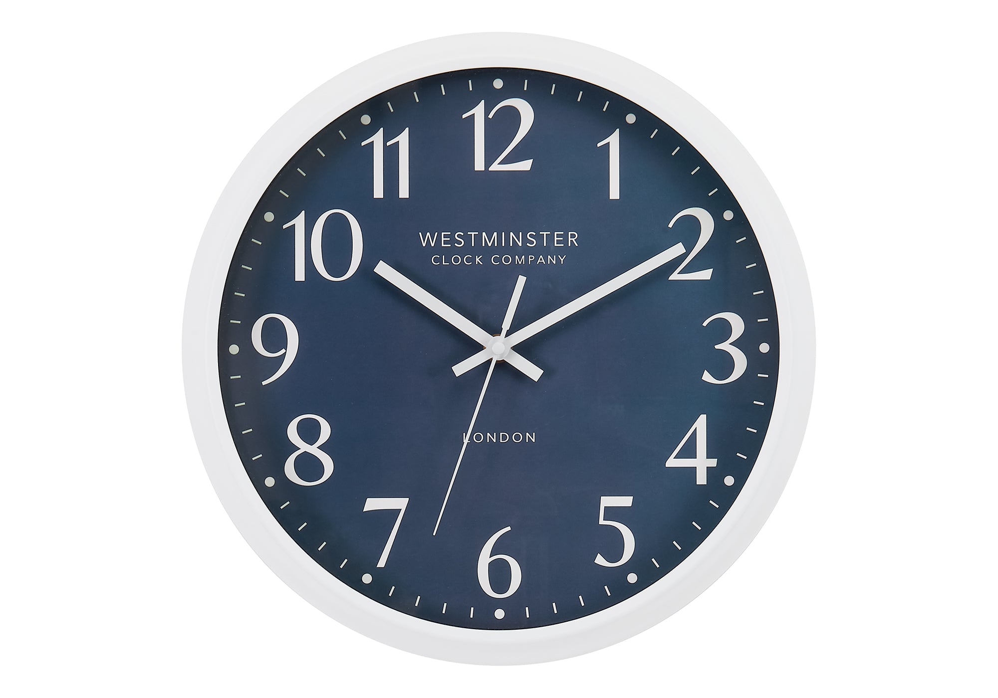 HORLOGE - 12" DIA. MURALE / FINI BLEU – I 9116