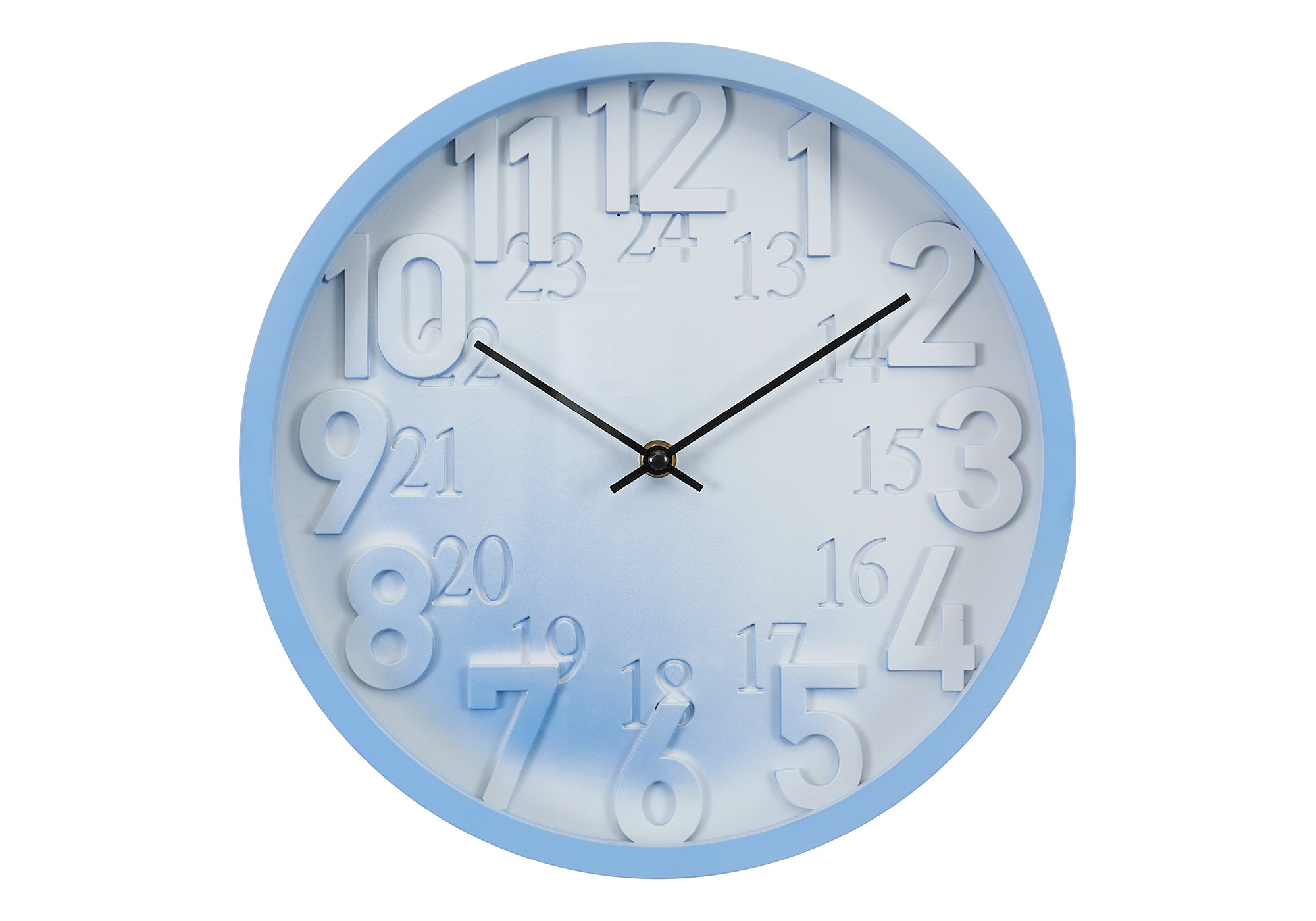 HORLOGE - 12" DIA. MURALE / FINI BLEU – I 9119