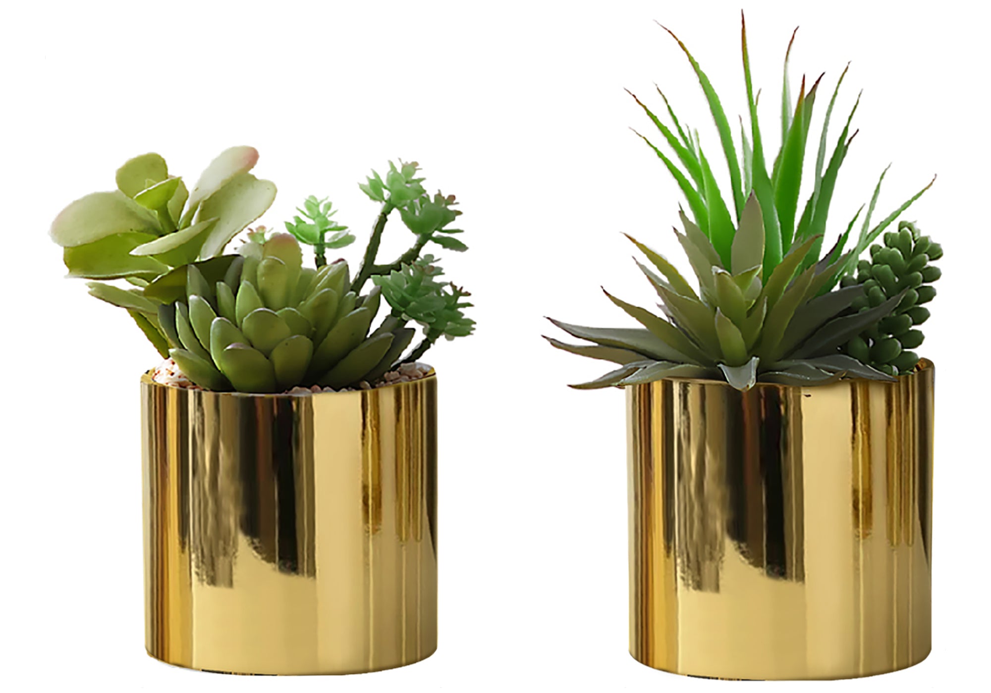 PLANTE ARTIFICIELLE - 2MCX / 7"H SUCCULENT POT 3" OR – I 9553