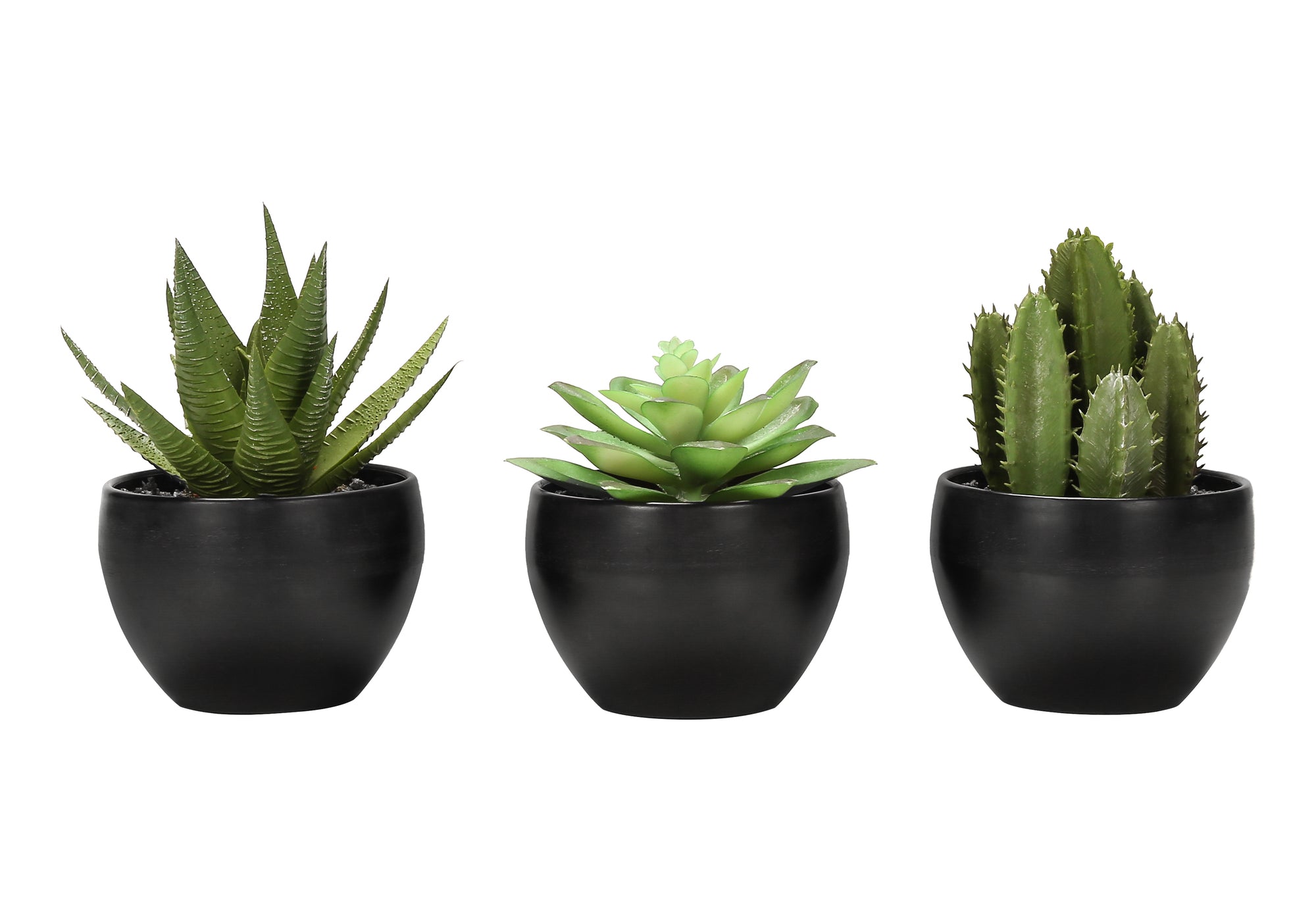 PLANTE ARTIFICIELLE - 3MCX / 6"H SUCCULENT POT NOIR 3" – I 9556