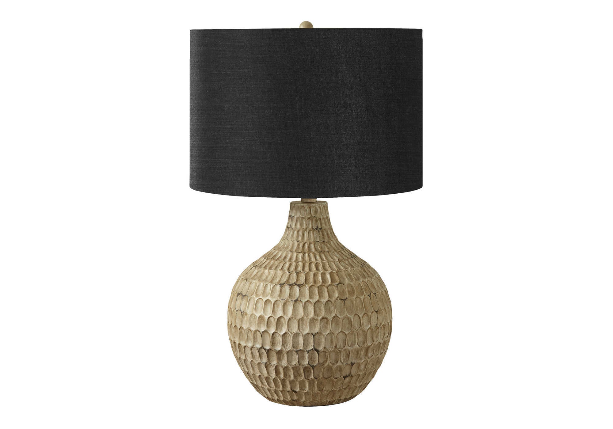 LUMINAIRE - 25"H LAMPE DE TABLE BRUN RESINE / NOIR – I 9606.