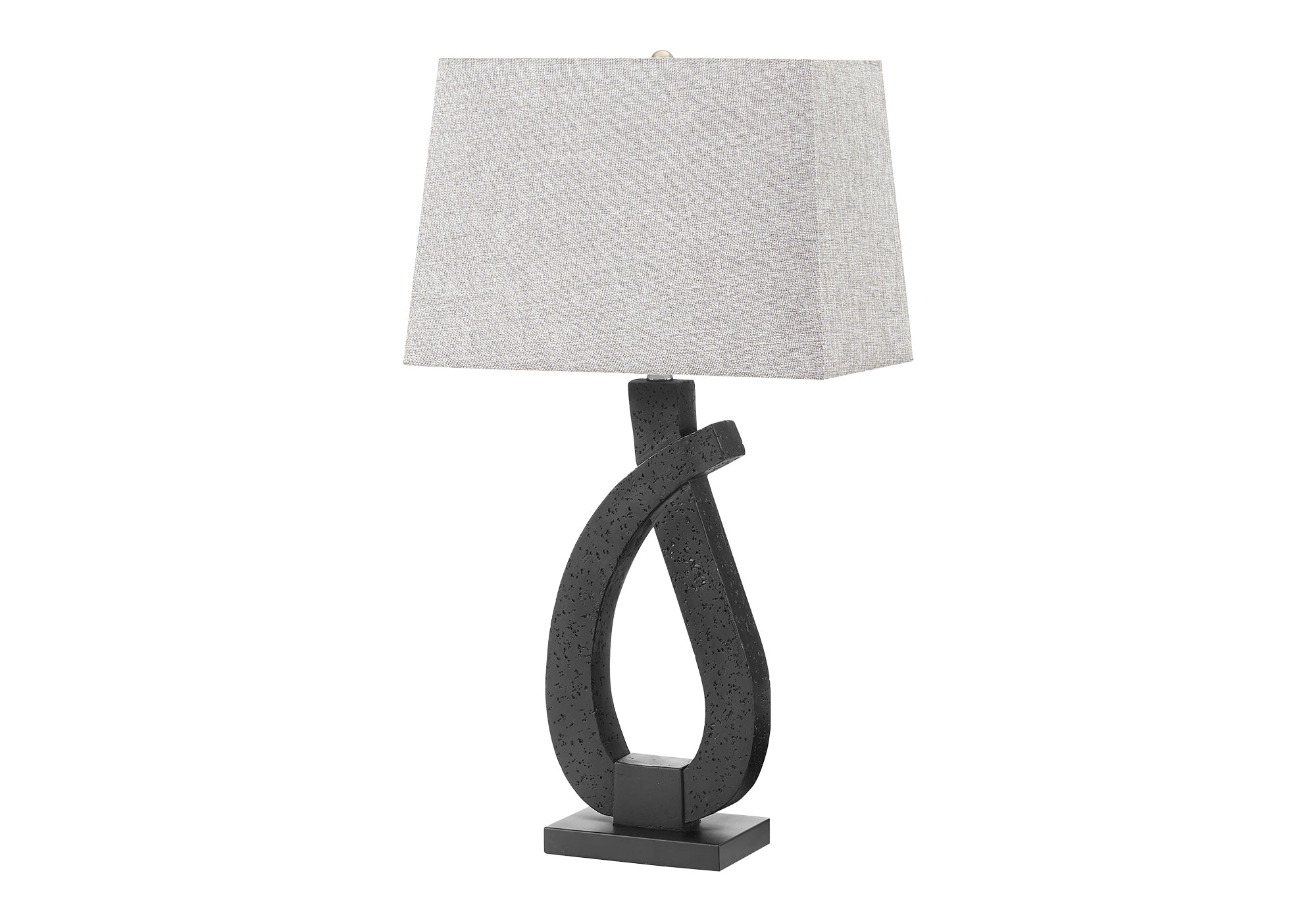 LUMINAIRE - 30"H LAMPE DE TABLE NOIR RESINE / GRIS – I 9611