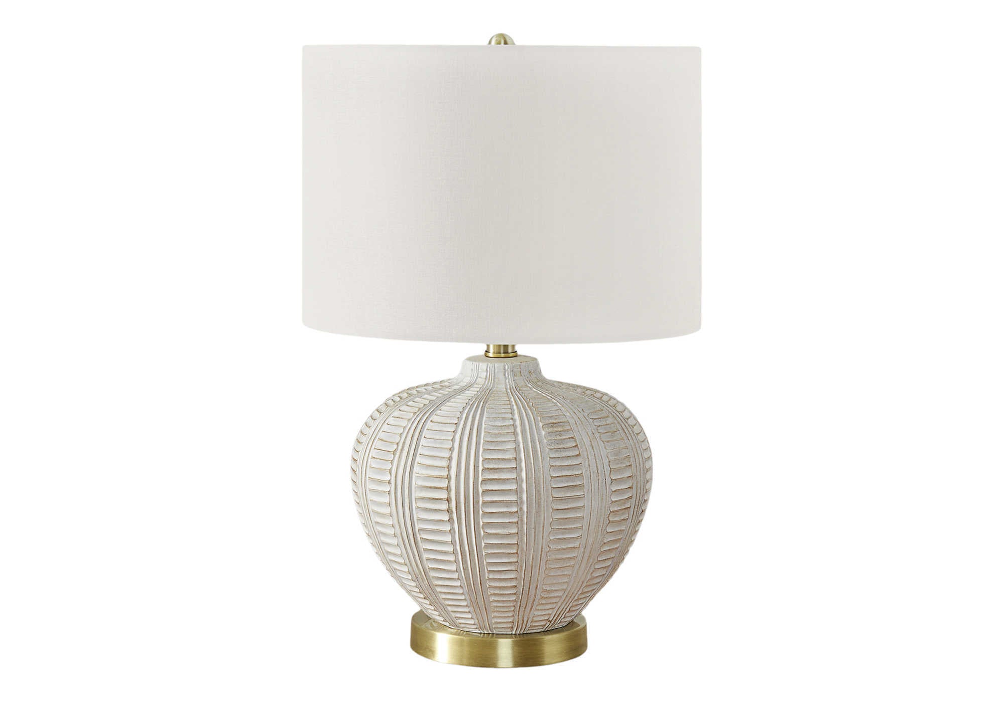 LUMINAIRE - 21"H LAMPE DE TABLE CREME RESINE / IVOIRE – I 9617.