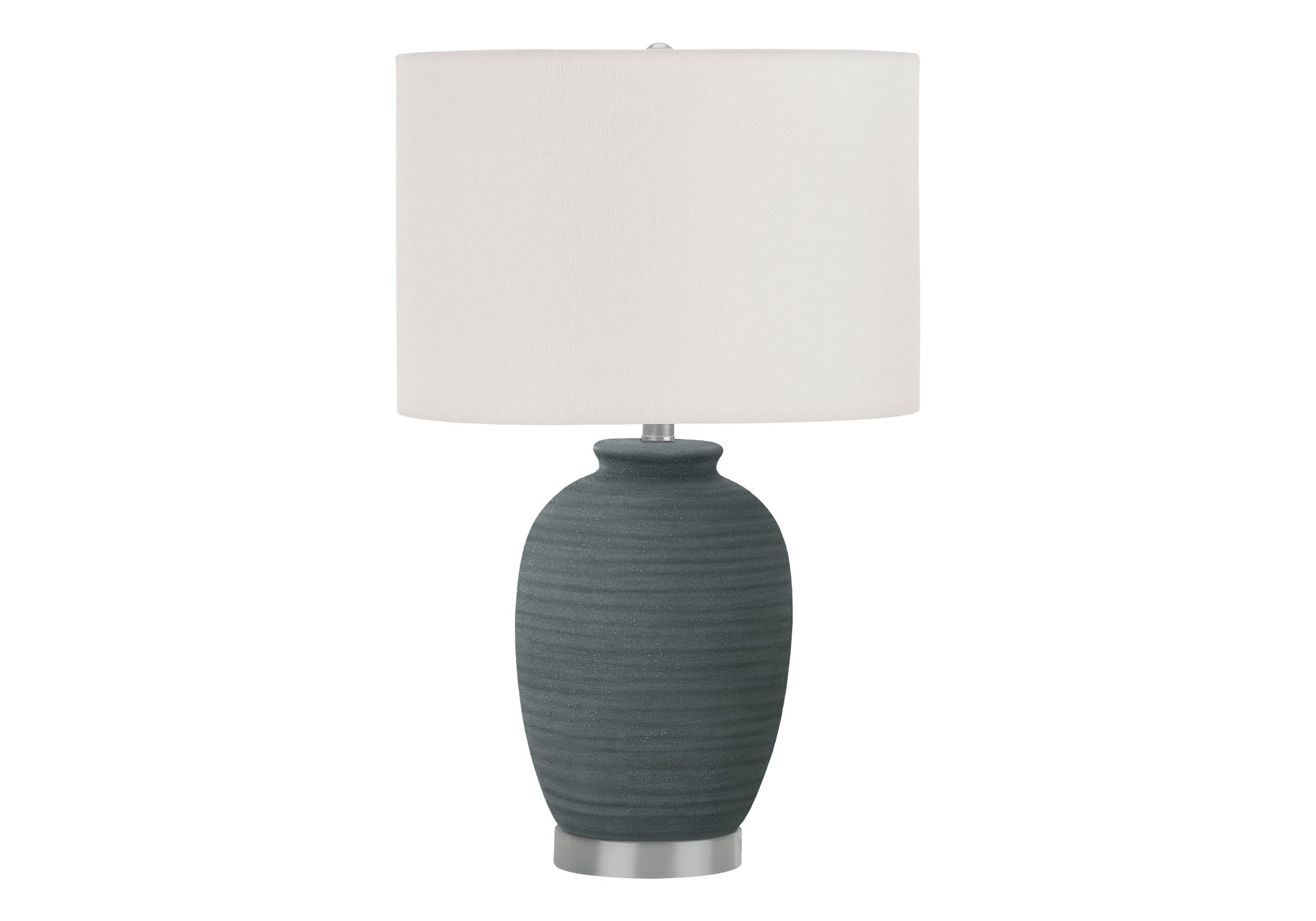 LUMINAIRE - 24"H LAMPE DE TABLE BLEU CERAMIQUE / IVOIRE – I 9622.