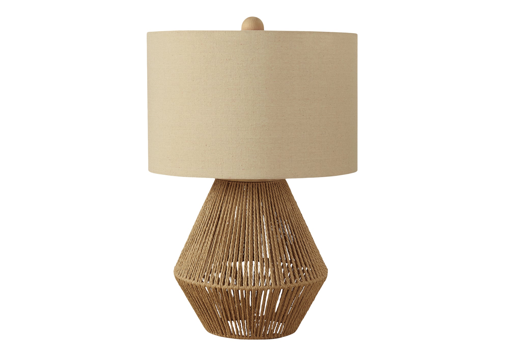 LUMINAIRE - 22"H LAMPE DE TABLE BRUN CORDE / BEIGE – I 9628.