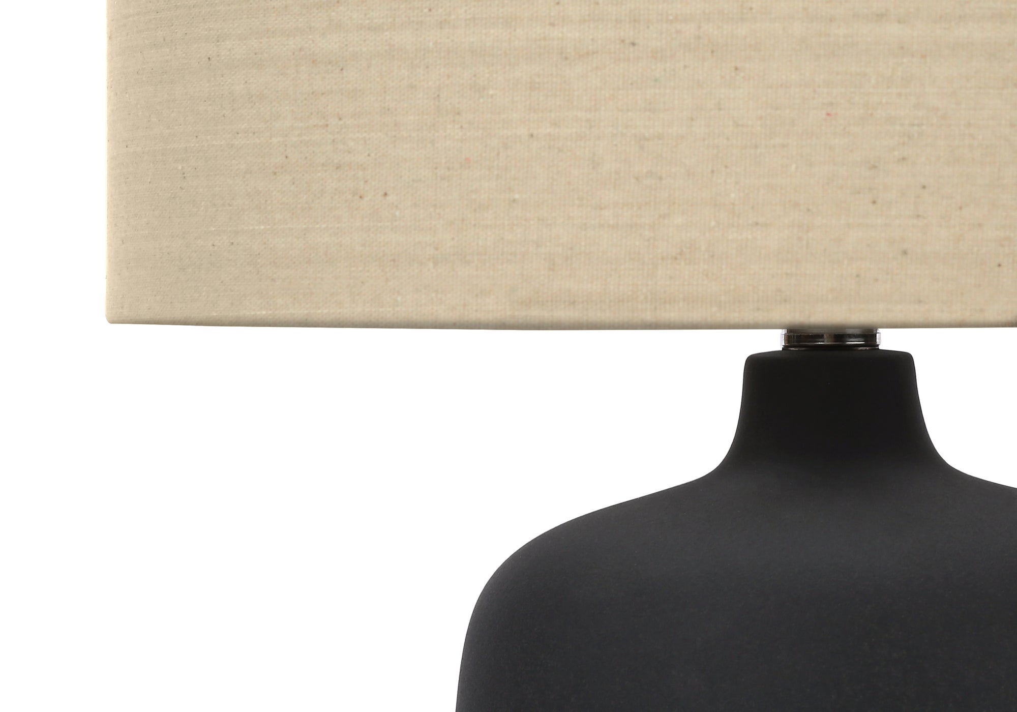 LUMINAIRE - 24"H LAMPE DE TABLE NOIR CERAMIQUE / BEIGE – I 9635.