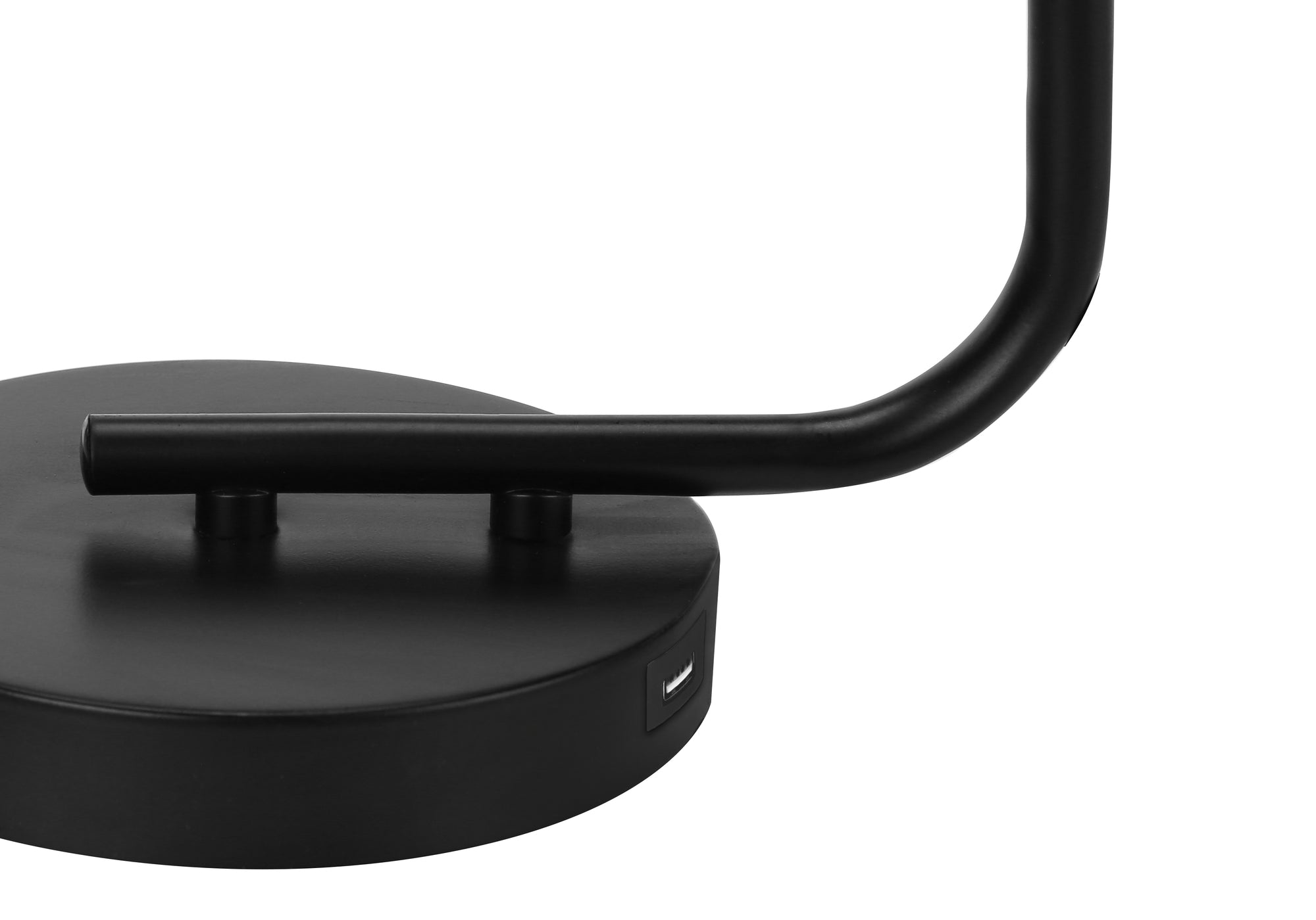LUMINAIRE - 20"H LAMPE DE TABLE NOIR METAL / VERRE / USB – I 9637.
