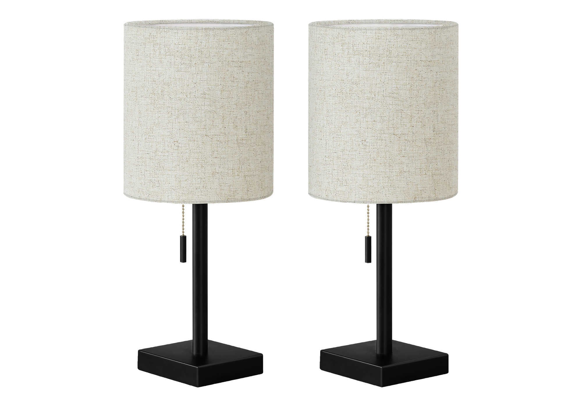 LUMINAIRE - 2MCX / 17"H LAMPE DE TABLE NOIR / BEIGE / USB – I 9650.