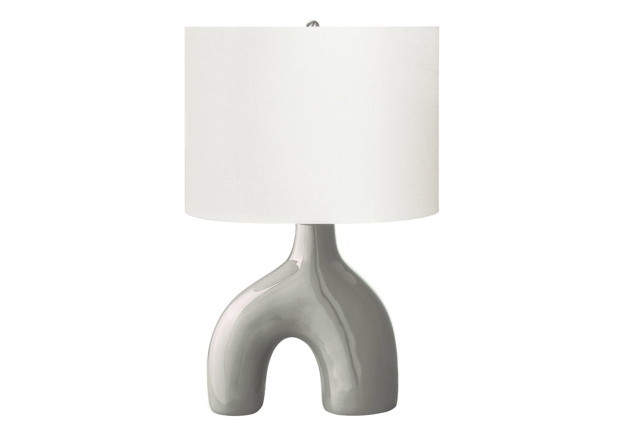 LUMINAIRE - 25"H LAMPE DE TABLE GRIS CERAMIQUE / IVOIRE – I 9661.