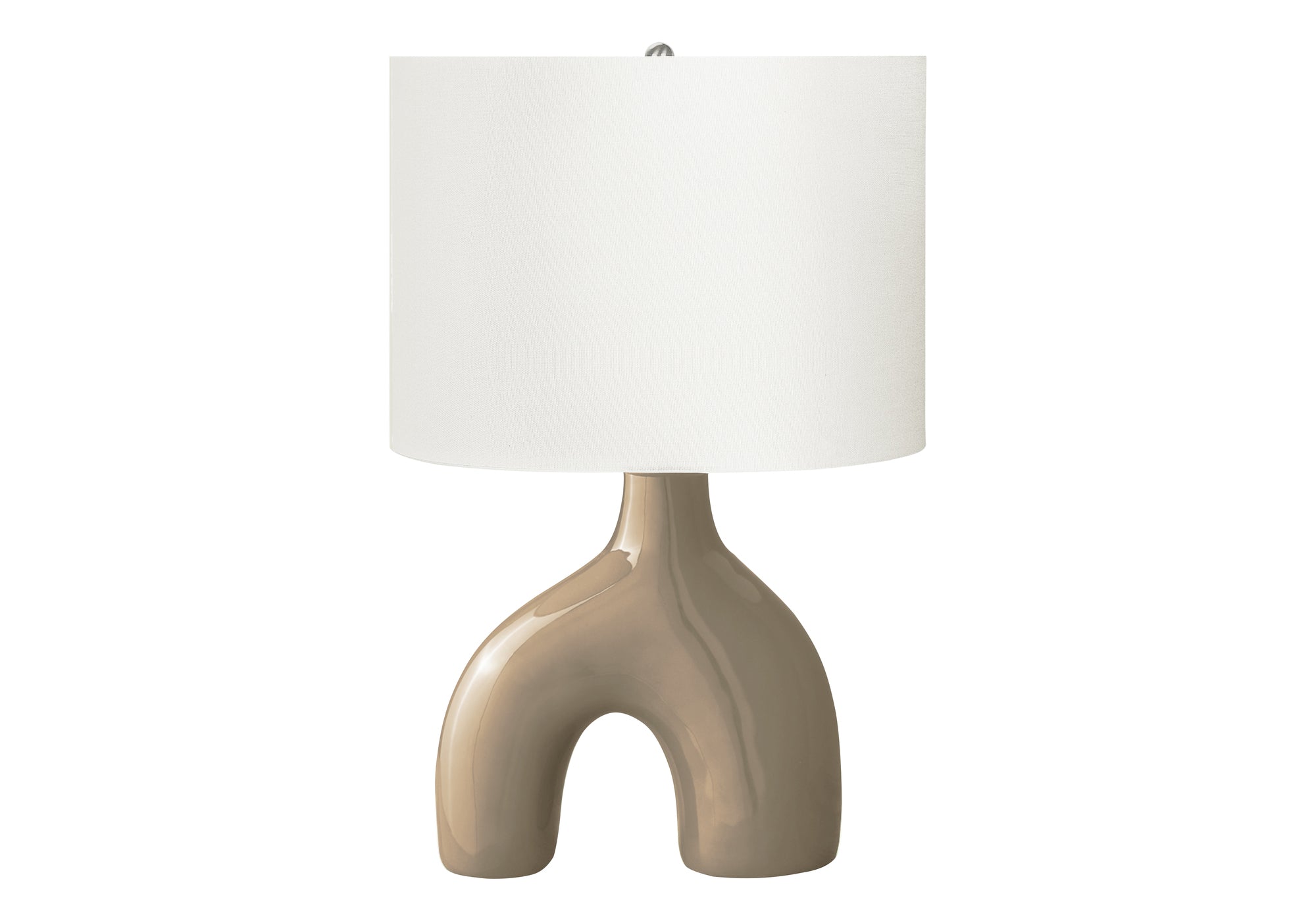 LUMINAIRE - 25"H LAMPE DE TABLE BRUN CERAMIQUE / IVOIRE – I 9662.
