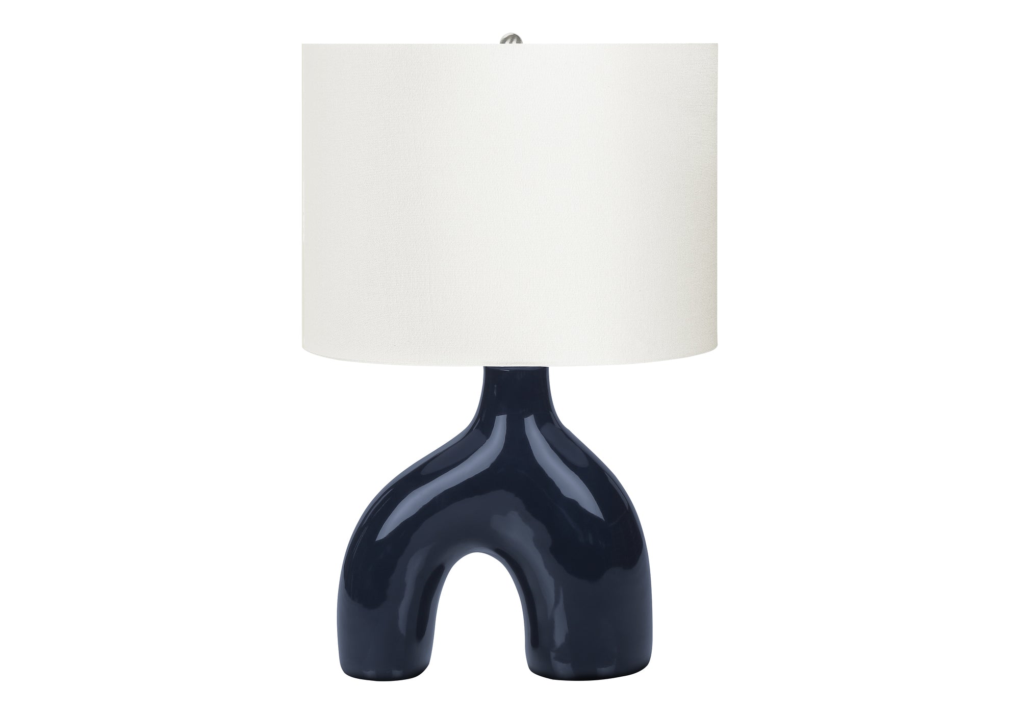 LUMINAIRE - 25"H LAMPE DE TABLE BLEU CERAMIQUE / IVOIRE – I 9663.