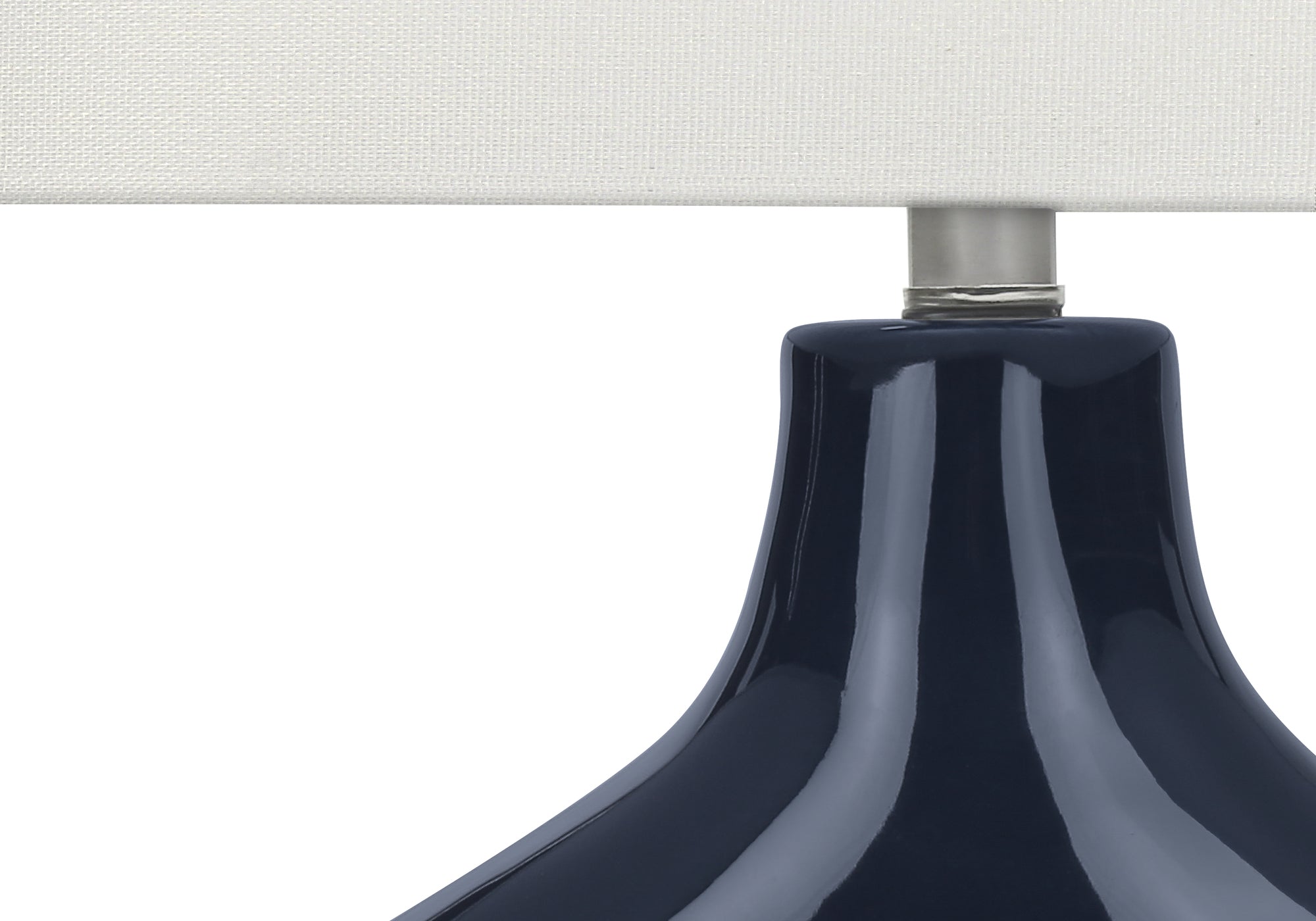 LUMINAIRE - 25"H LAMPE DE TABLE BLEU CERAMIQUE / IVOIRE – I 9663.