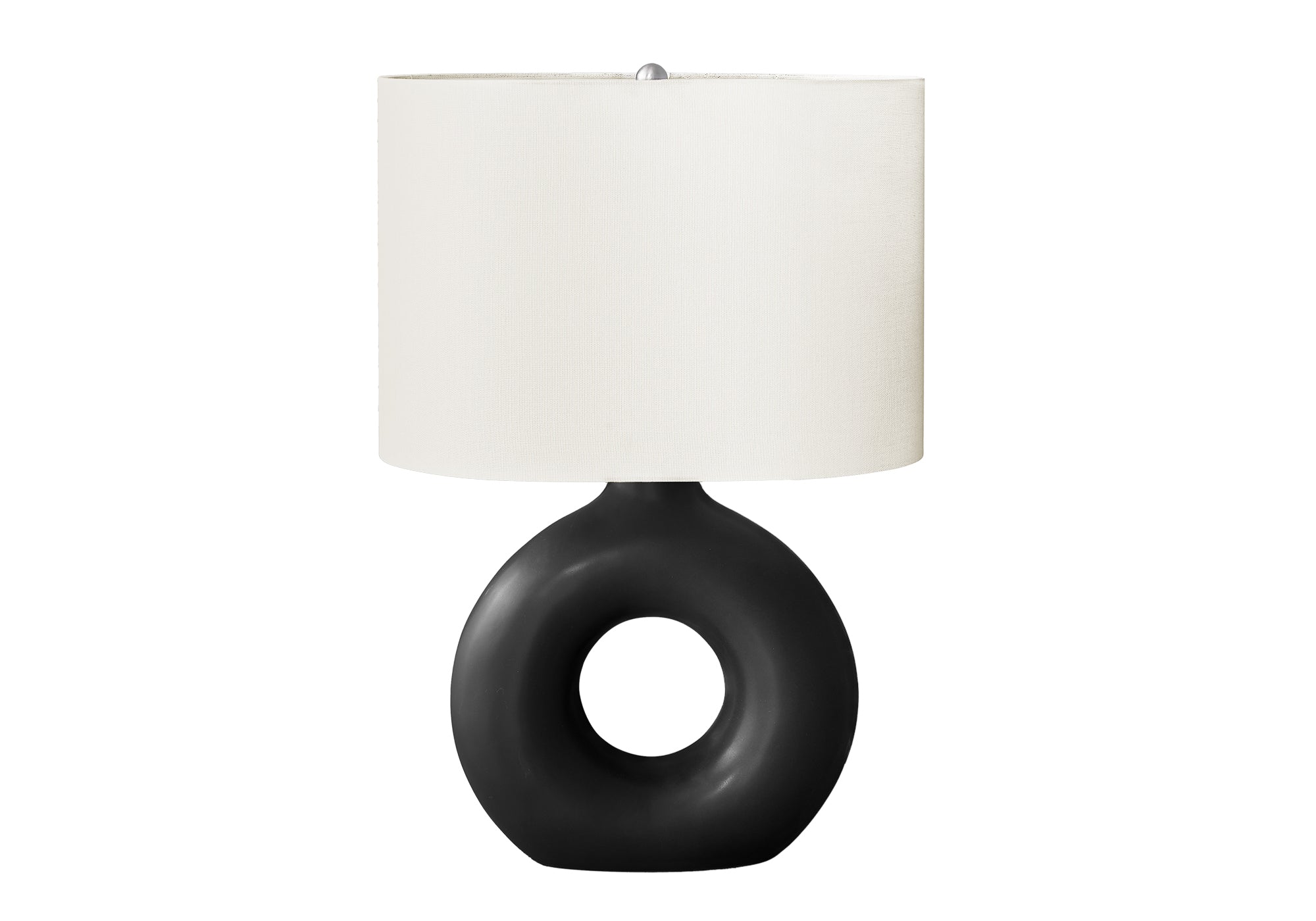 LUMINAIRE - 24"H LAMPE DE TABLE NOIR CERAMIQUE / IVOIRE – I 9673.