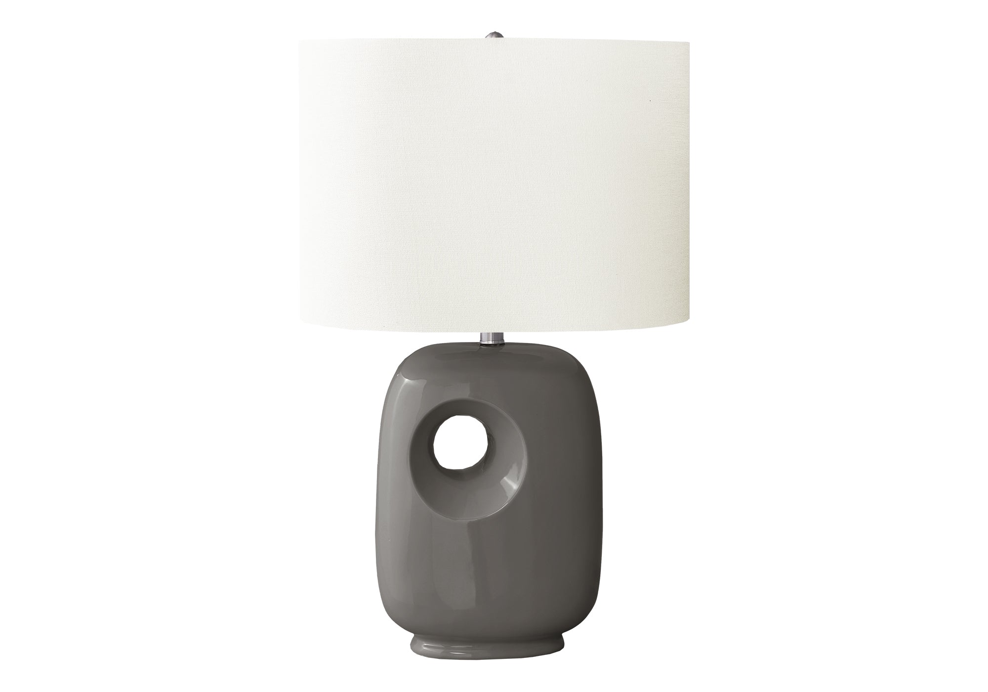 LUMINAIRE - 26"H LAMPE DE TABLE GRIS CERAMIQUE / IVOIRE – I 9674.