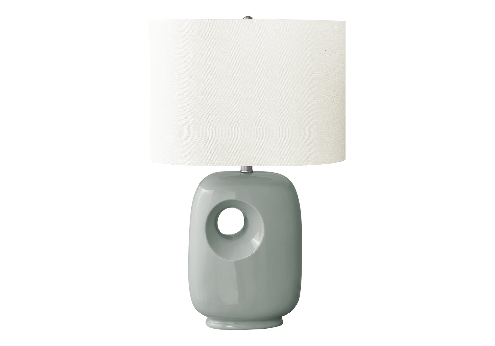 LUMINAIRE - 26"H LAMPE DE TABLE VERT CERAMIQUE / IVOIRE – I 9678.