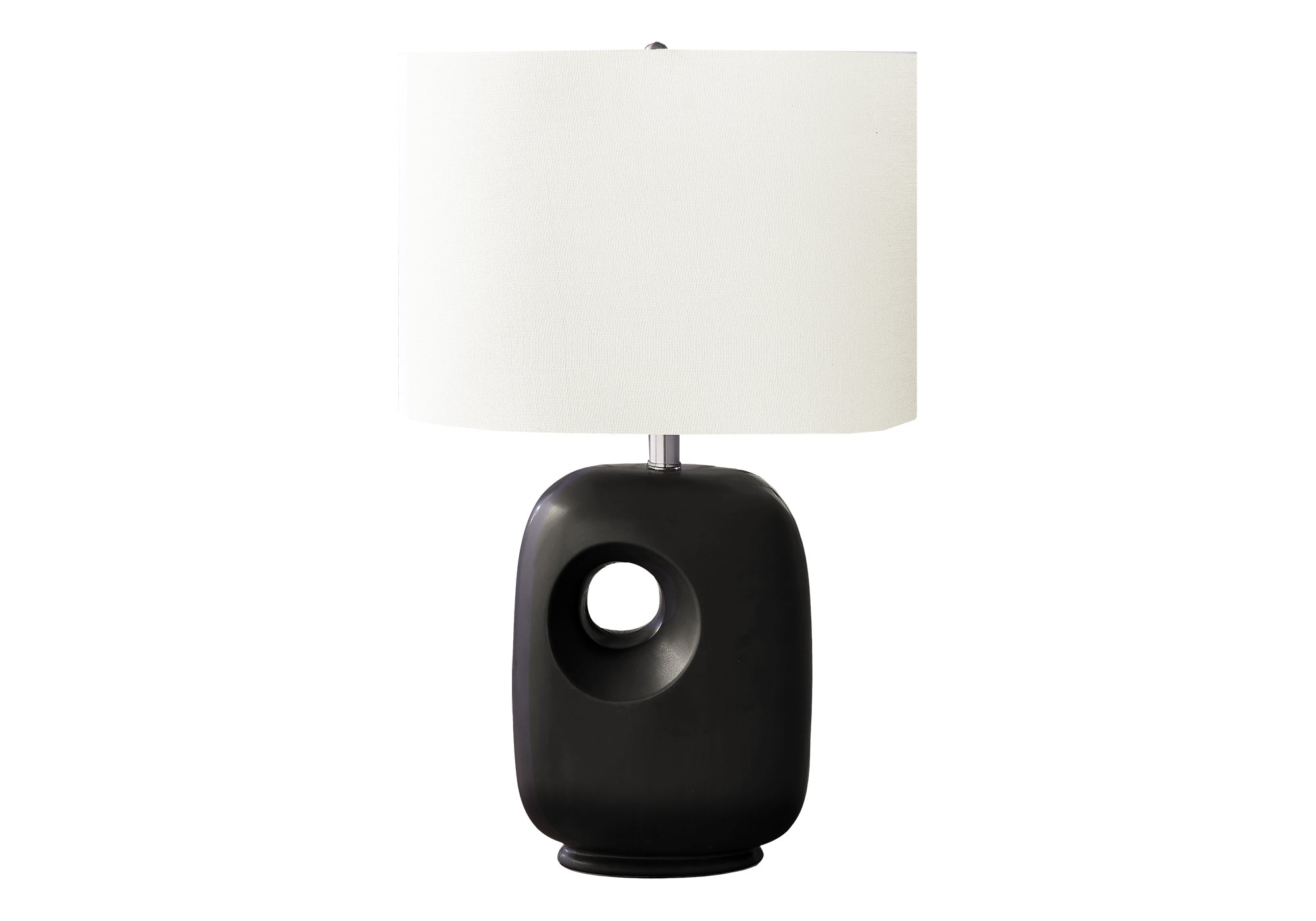 LUMINAIRE - 26"H LAMPE DE TABLE NOIR CERAMIQUE / IVOIRE – I 9680.