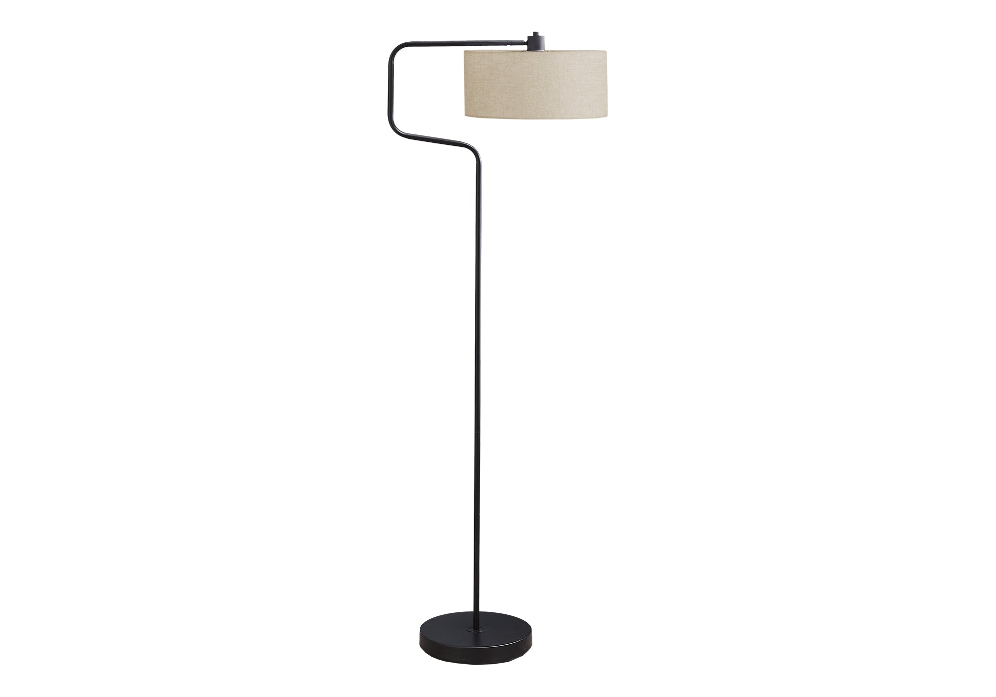 LUMINAIRE - 61"H LAMPE SUR PIED NOIR METAL / BEIGE – I 9690