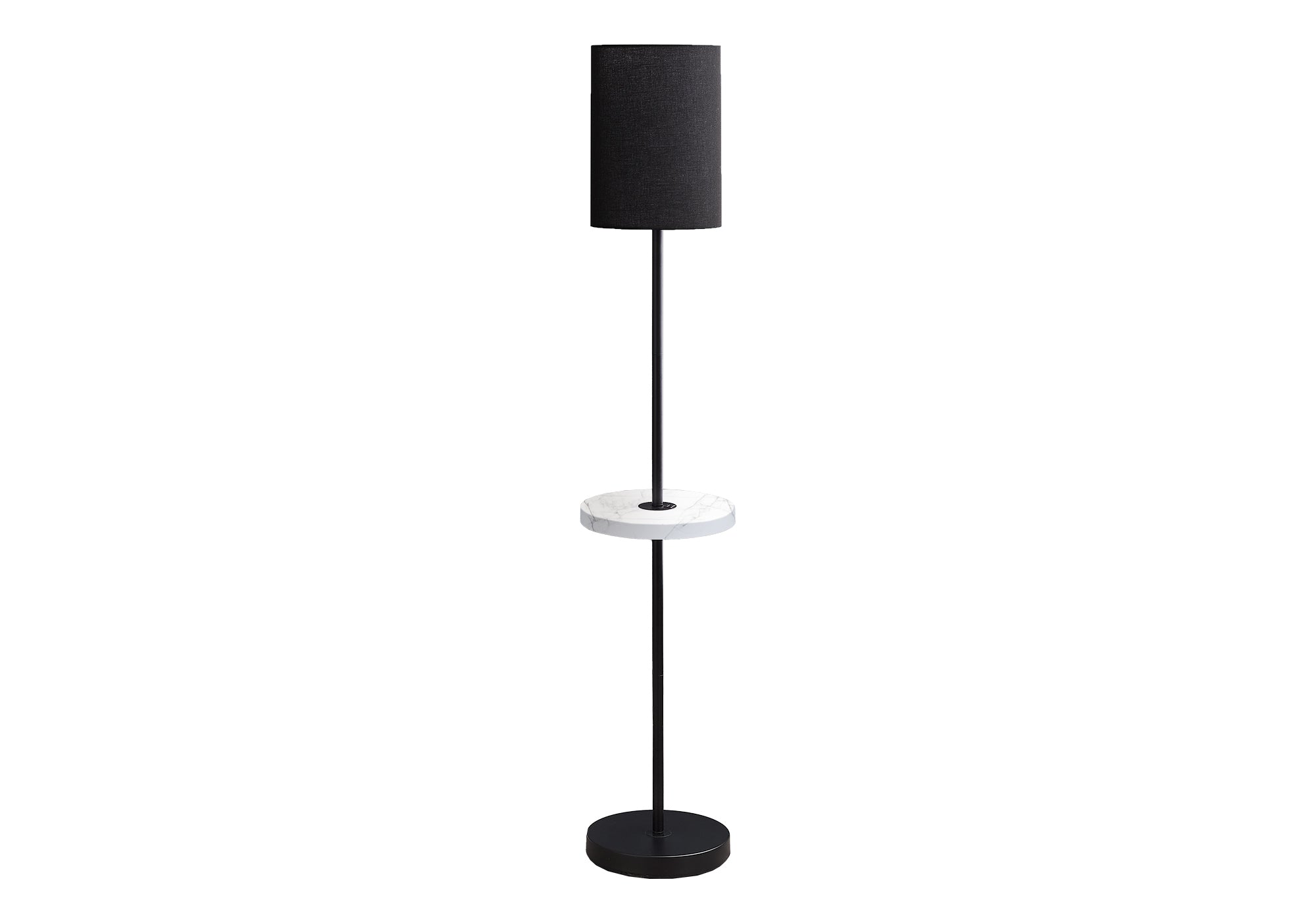 LUMINAIRE - 62"H LAMPE SUR PIED NOIR METAL / NOIR / USB – I 9691