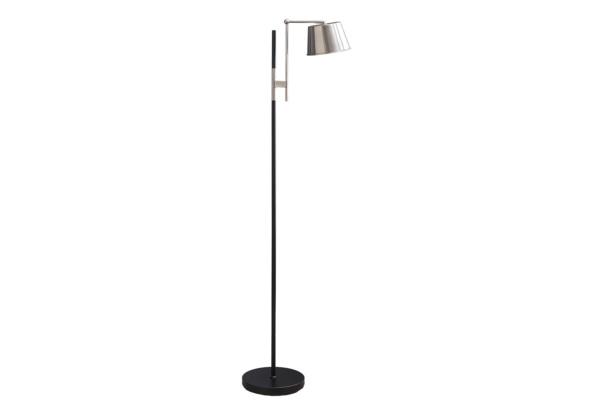 LUMINAIRE - 65"H LAMPE SUR PIED NOIR METAL / NICKEL – I 9693