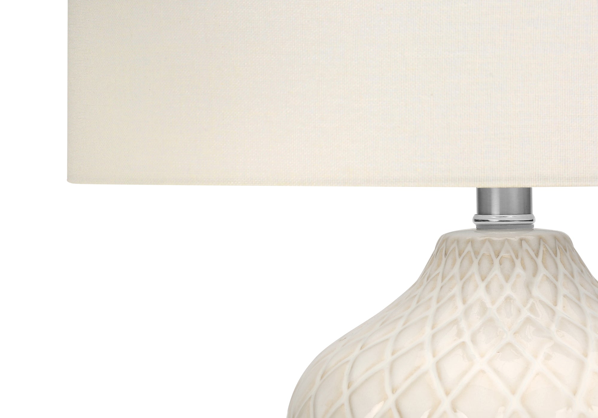 LUMINAIRE - 25"H LAMPE DE TABLE CREME CERAMIQUE / IVOIRE – I 9707.