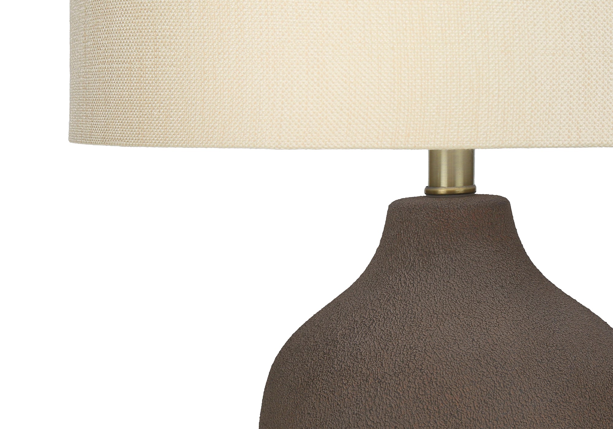 LUMINAIRE - 27"H LAMPE DE TABLE GRIS CERAMIQUE / BEIGE – I 9709.