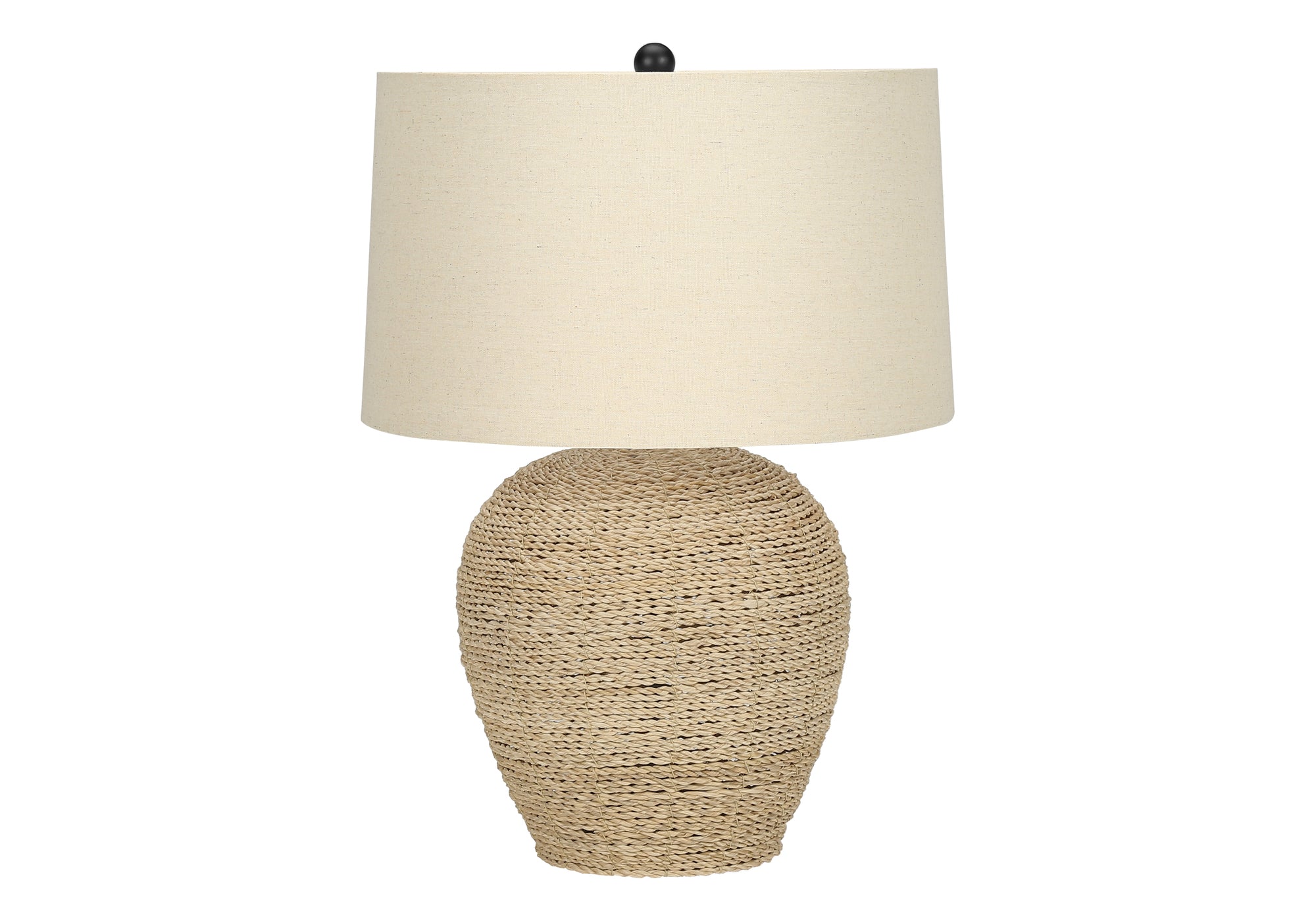 LUMINAIRE - 25"H LAMPE DE TABLE BEIGE ROTIN / BEIGE – I 9713.