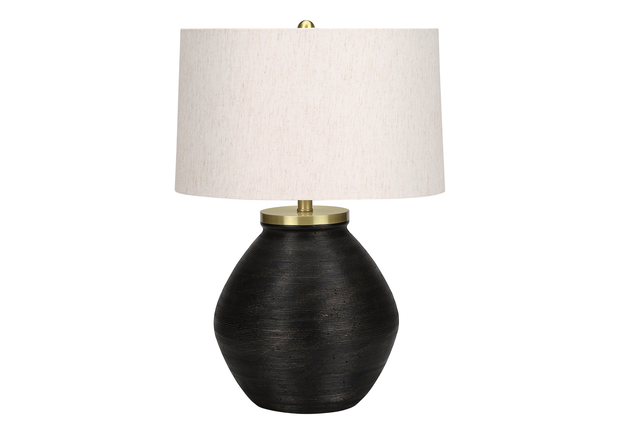 LUMINAIRE - 25"H LAMPE DE TABLE NOIR BETON / IVOIRE – I 9715.
