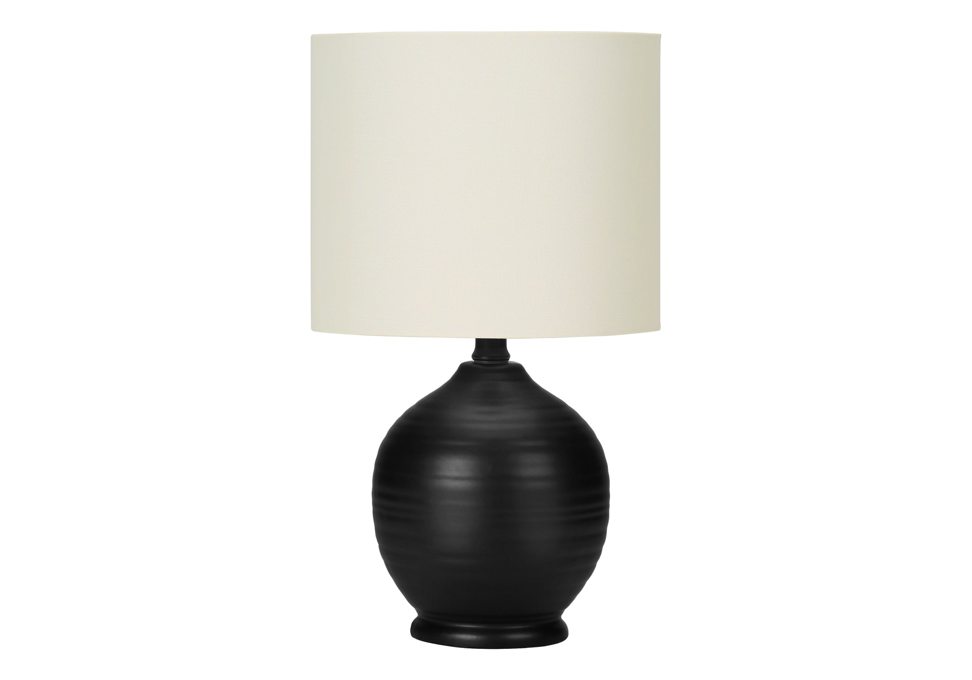 LUMINAIRE - 17"H LAMPE DE TABLE NOIR CERAMIQUE / IVOIRE – I 9739.